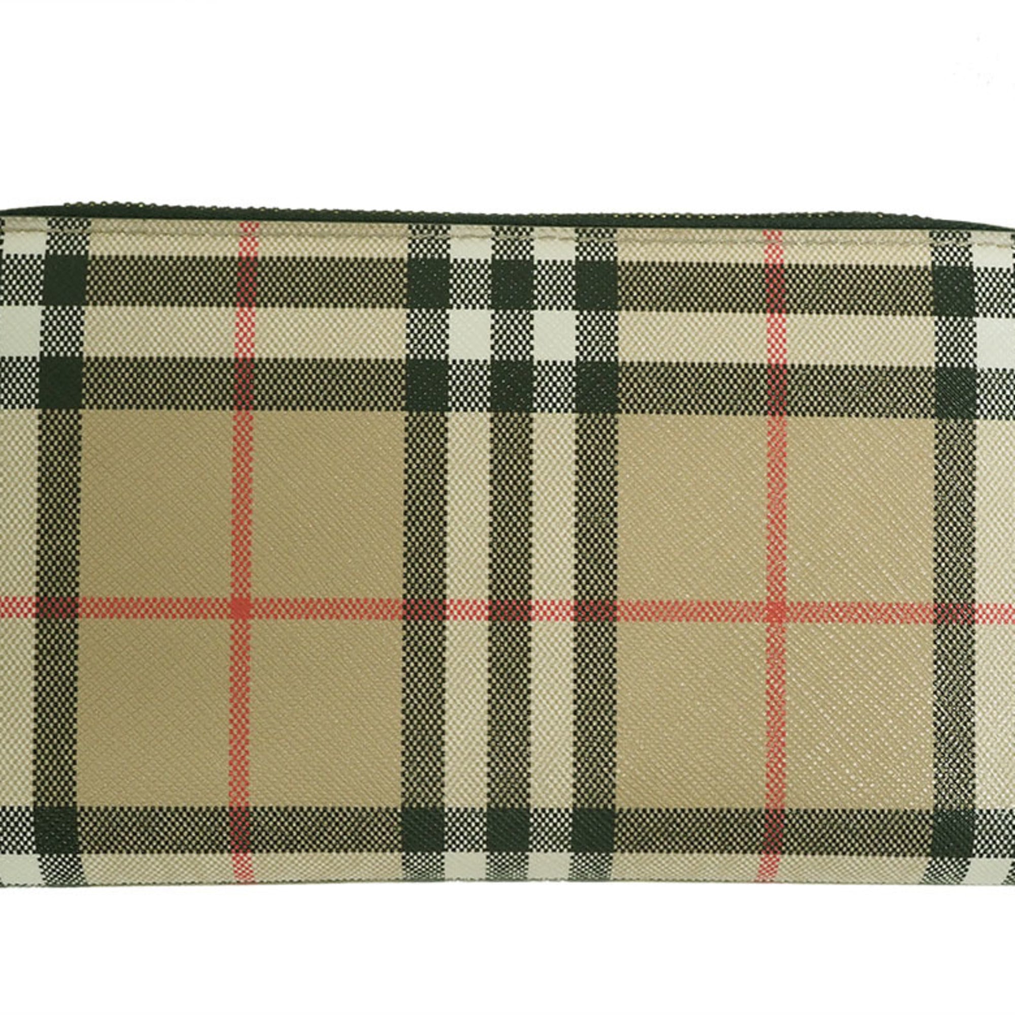 Burberry Beige Pvc Leather Long Wallet (Bi-Fold) (Pre-Owned)