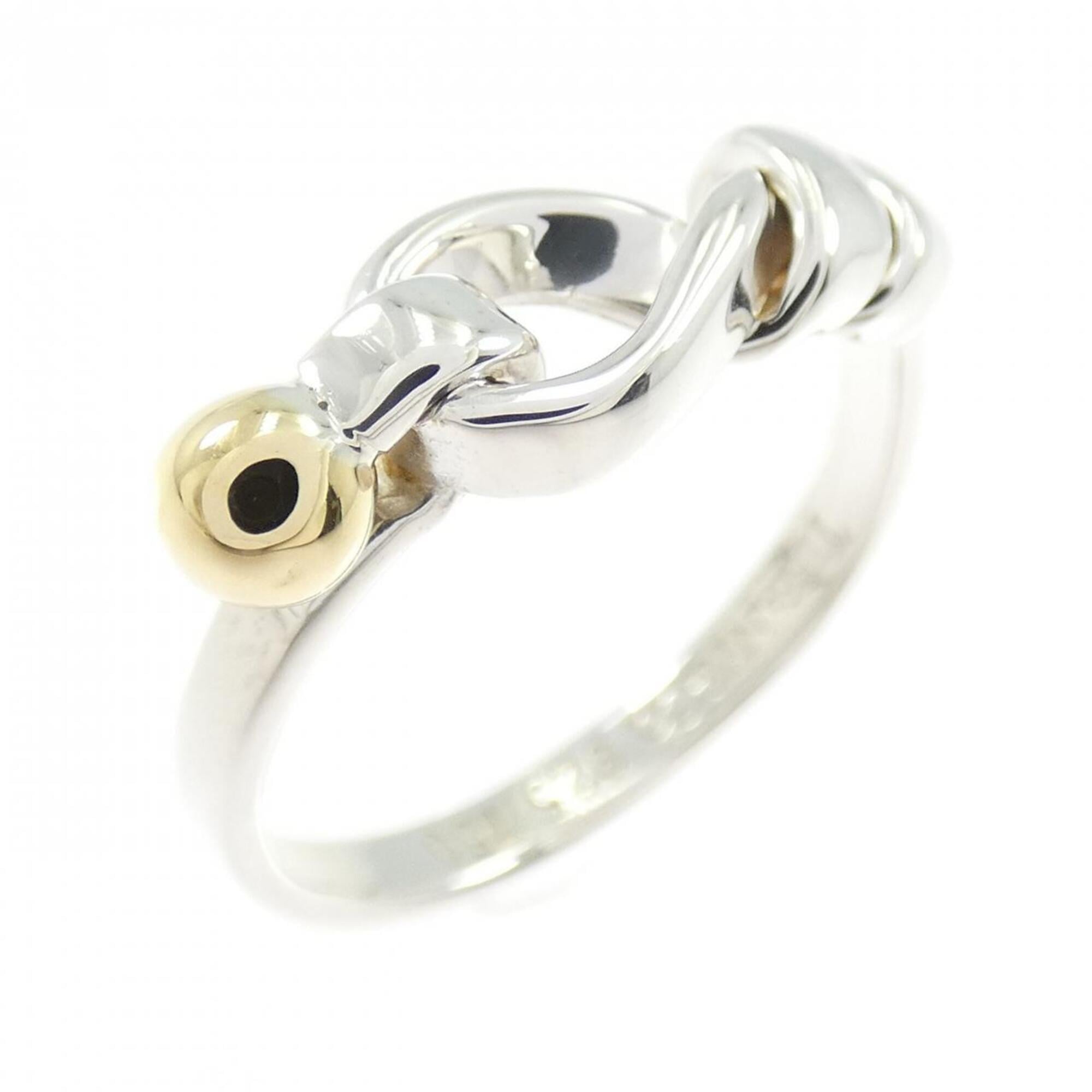 Tiffany Silver Yellow Gold Yellow Gold (18K) Silver 925 Band Ring (Pre-Owned)