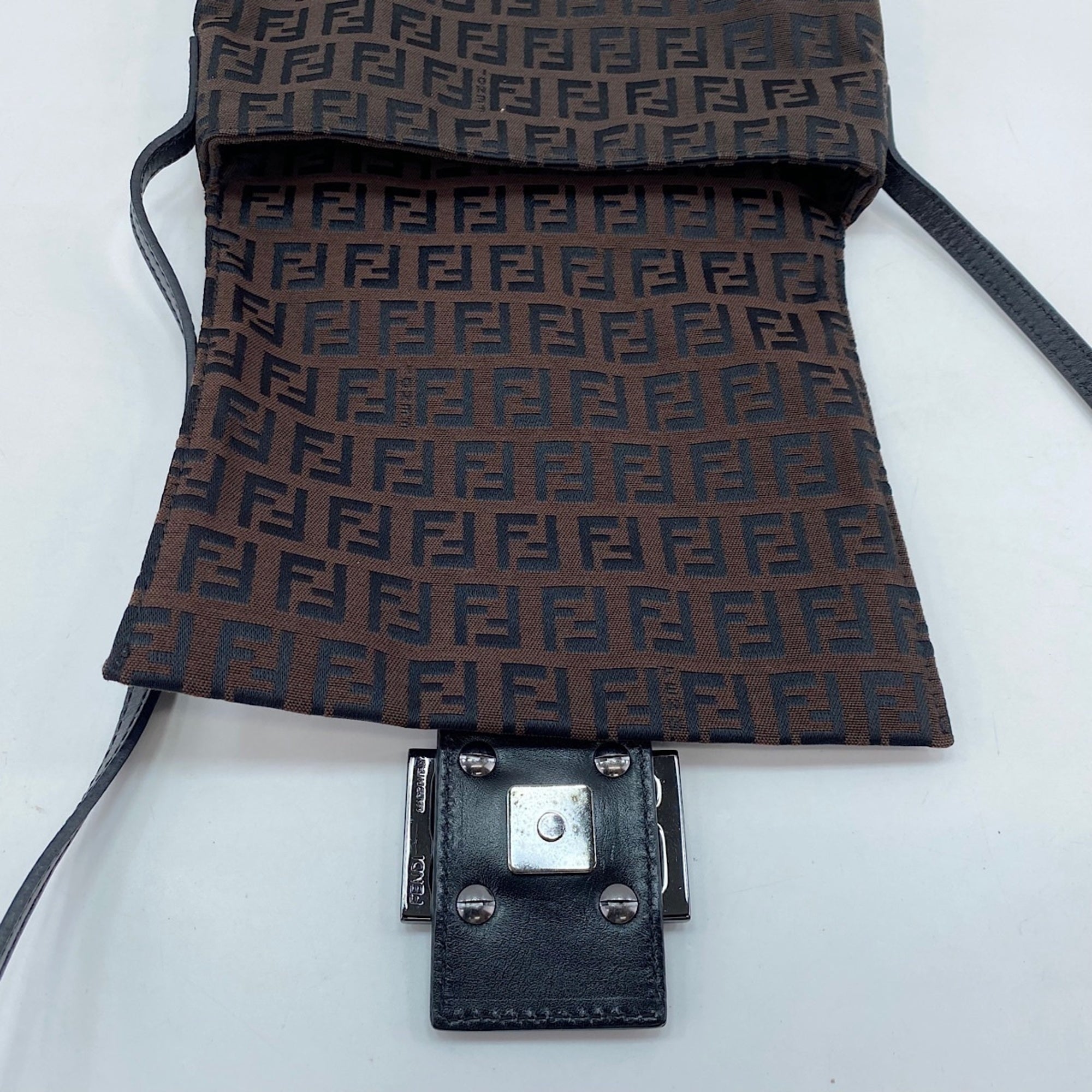 Fendi Zucchino Brown Zucchino Shoulder Bag (Pre-Owned)