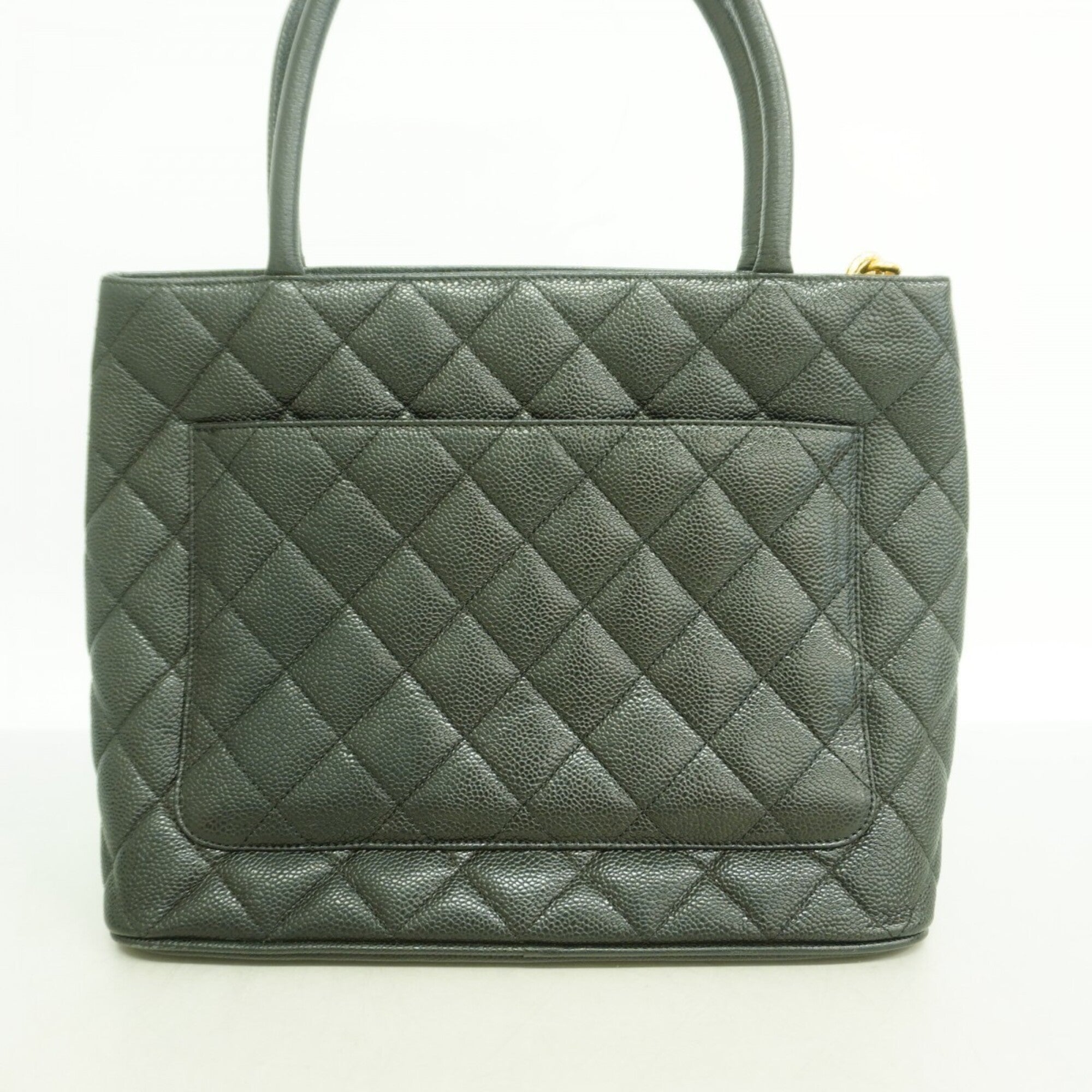 Chanel Black Grained Calfskin Tote Bag (Pre-Owned)