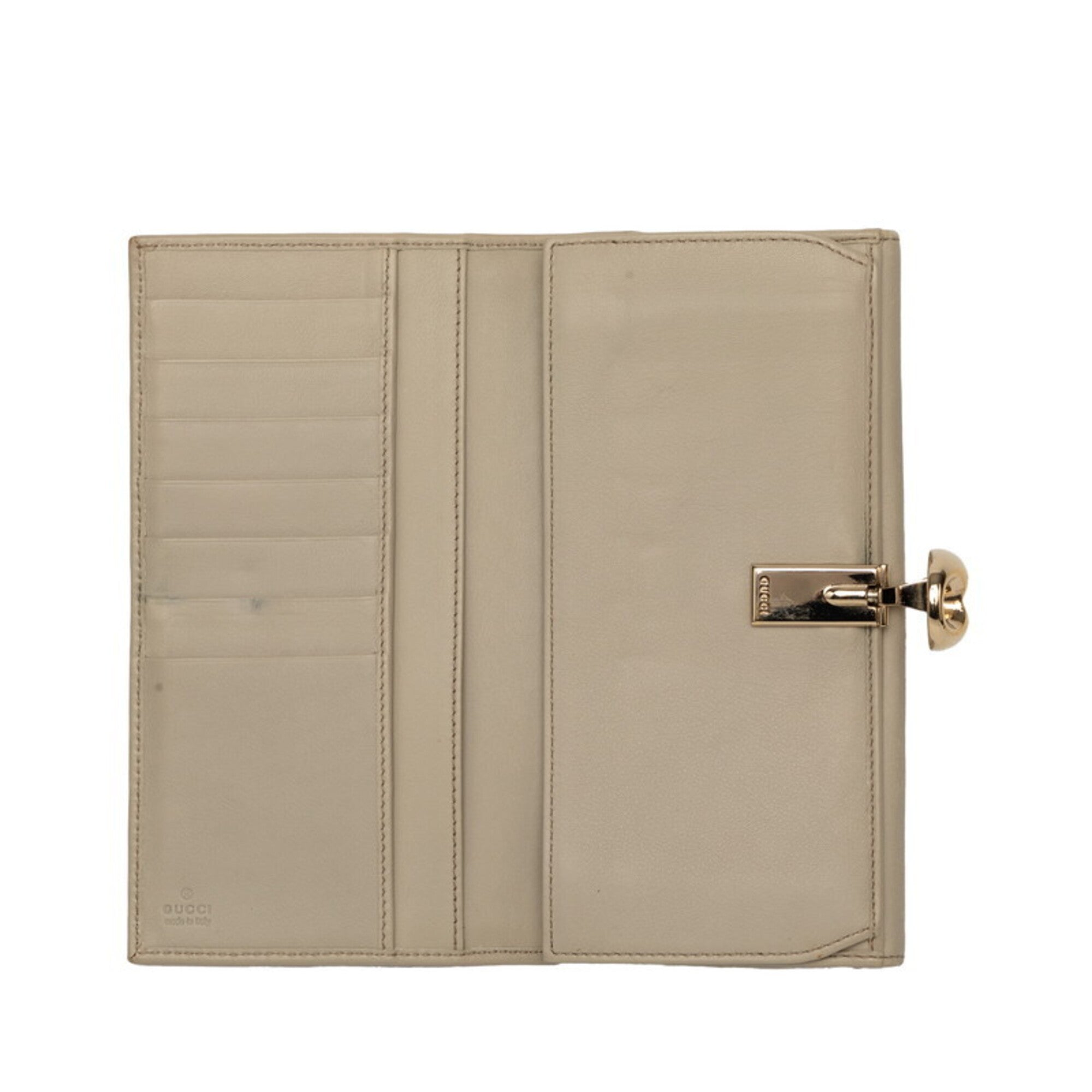 Gucci Gray Leather Long Wallet (Bi-Fold) (Pre-Owned)