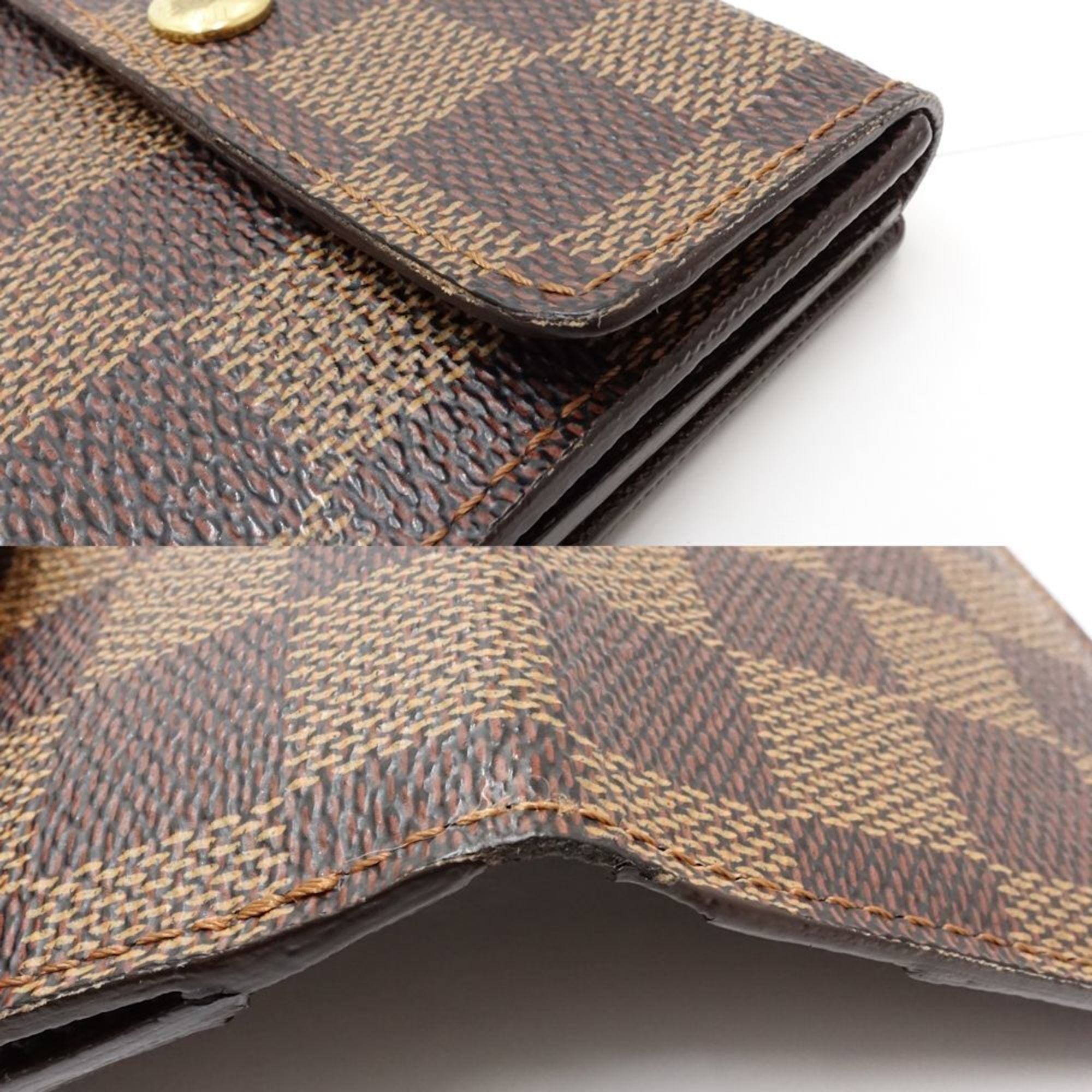 Louis Vuitton Damier Canvas Ebene Damier Canvas Wallet (Bi-Fold) (Pre-Owned)