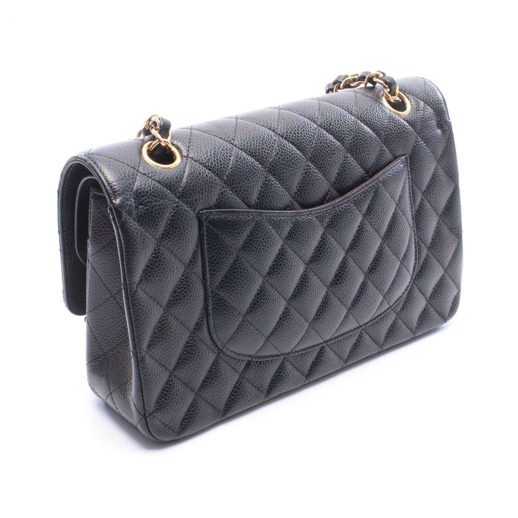 Chanel Black Grained Calfskin Handbag Shoulder Bag (Pre-Owned)