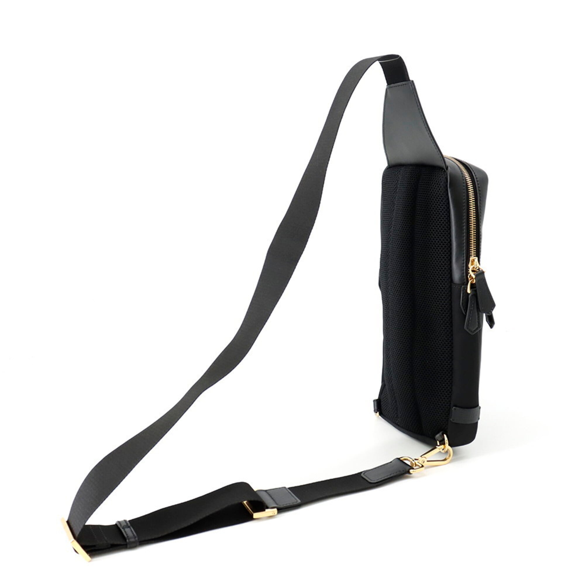 Fendi Black Nylon Leather Handbag Sling Bag (Pre-Owned)