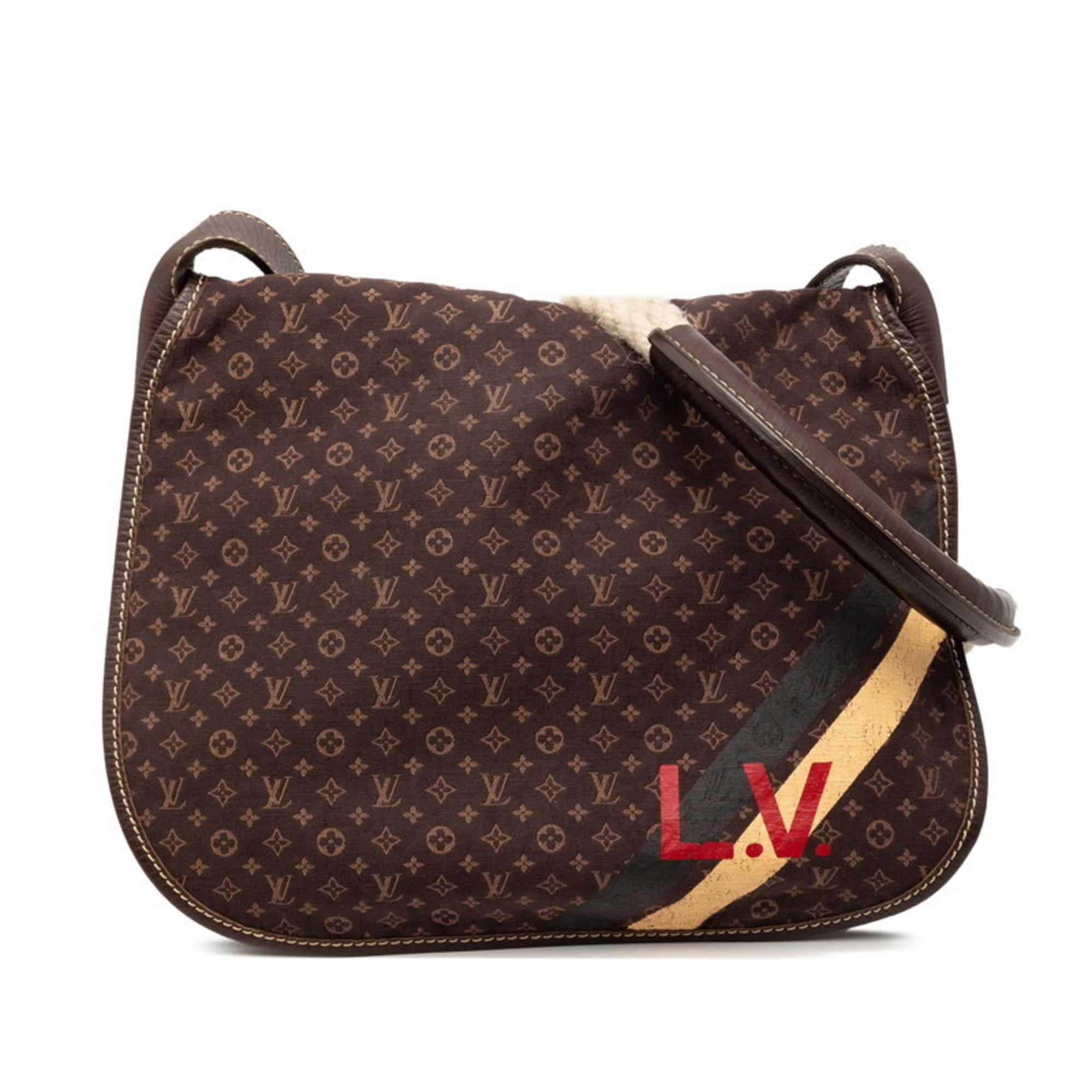Louis Vuitton Brown Canvas Leather Shoulder Bag (Pre-Owned)