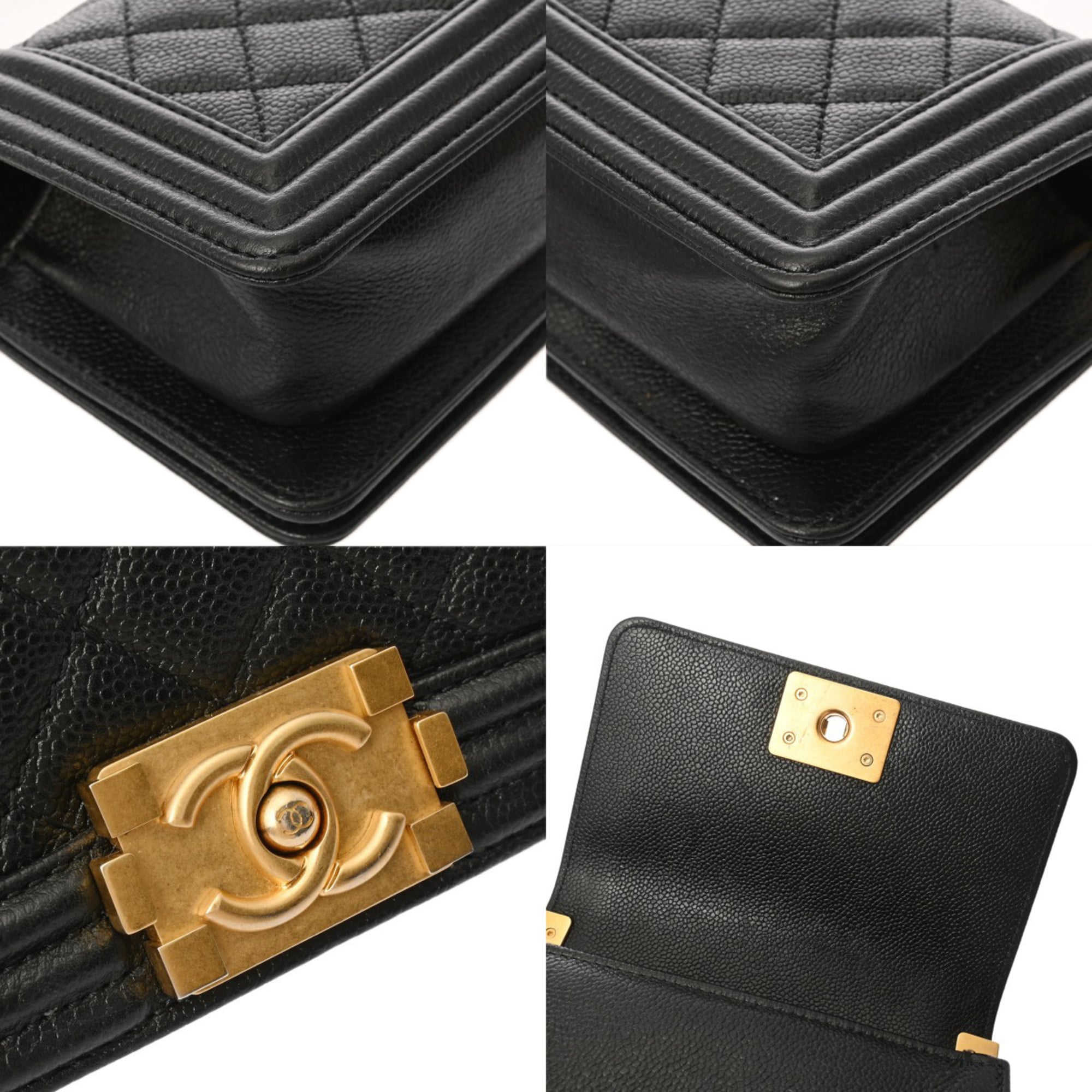 Chanel Black Grained Calfskin Shoulder Bag (Pre-Owned)