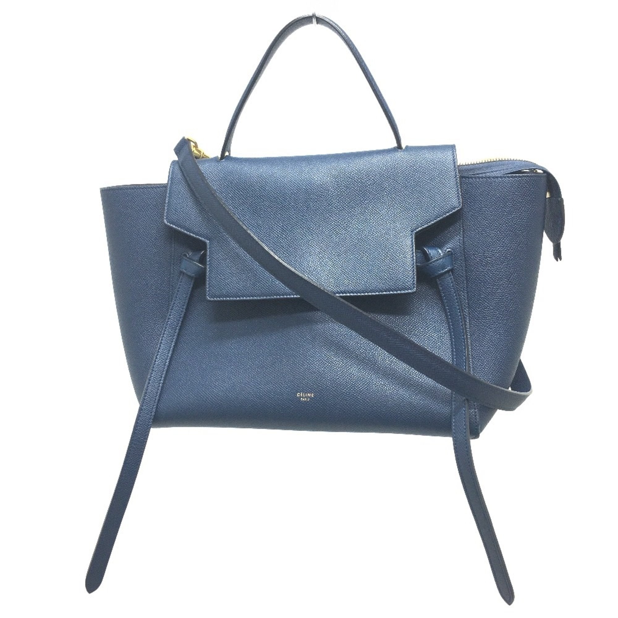 Celine Navy Leather Handbag (Pre-Owned)