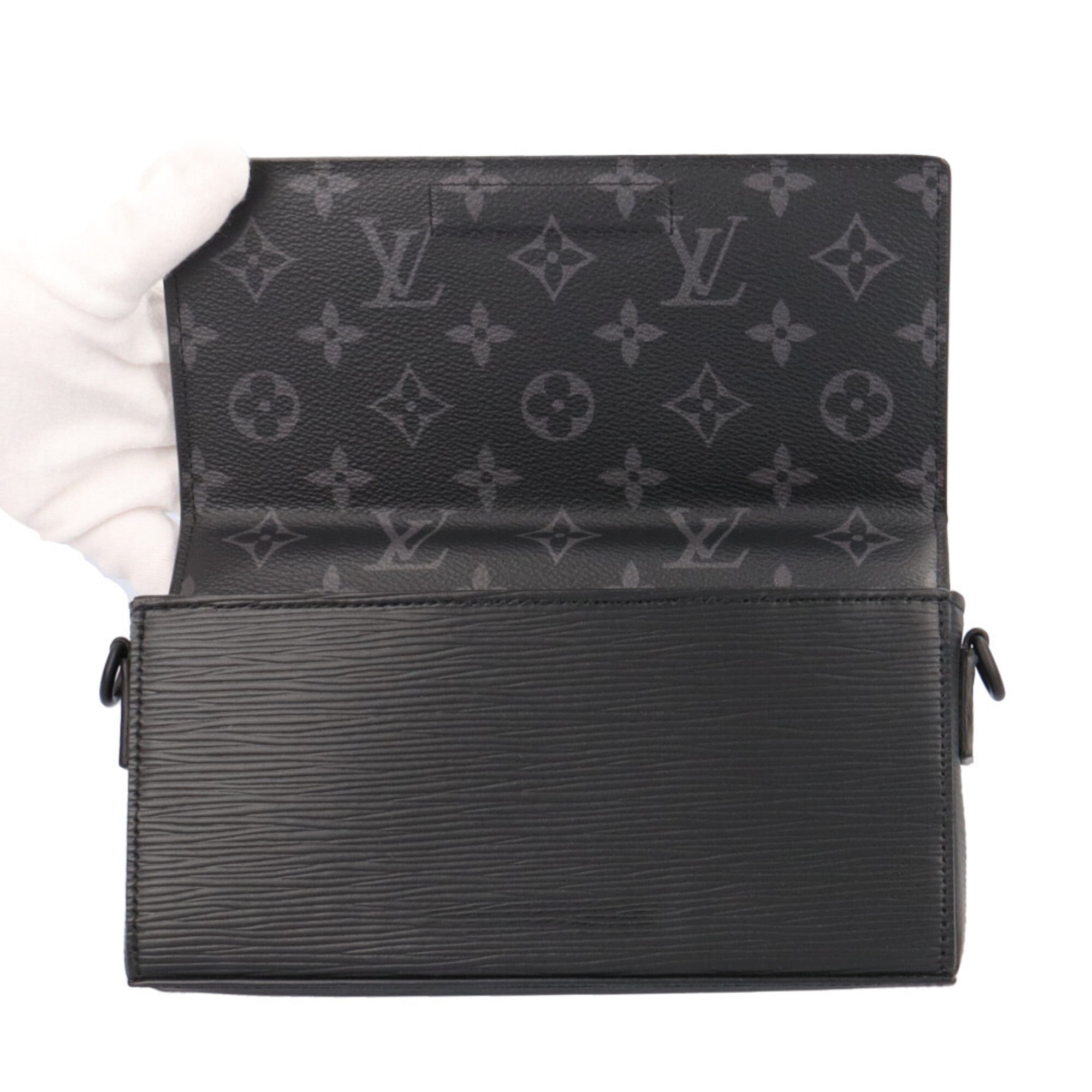 Louis Vuitton Epi Black Epi Leather Monogram Eclipse Long Wallet (Bi-Fold) (Pre-Owned)