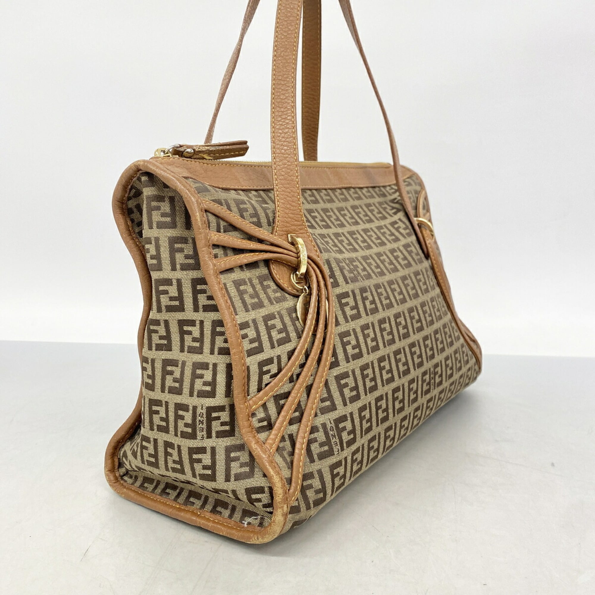 Fendi Brown Canvas Handbag (Pre-Owned)