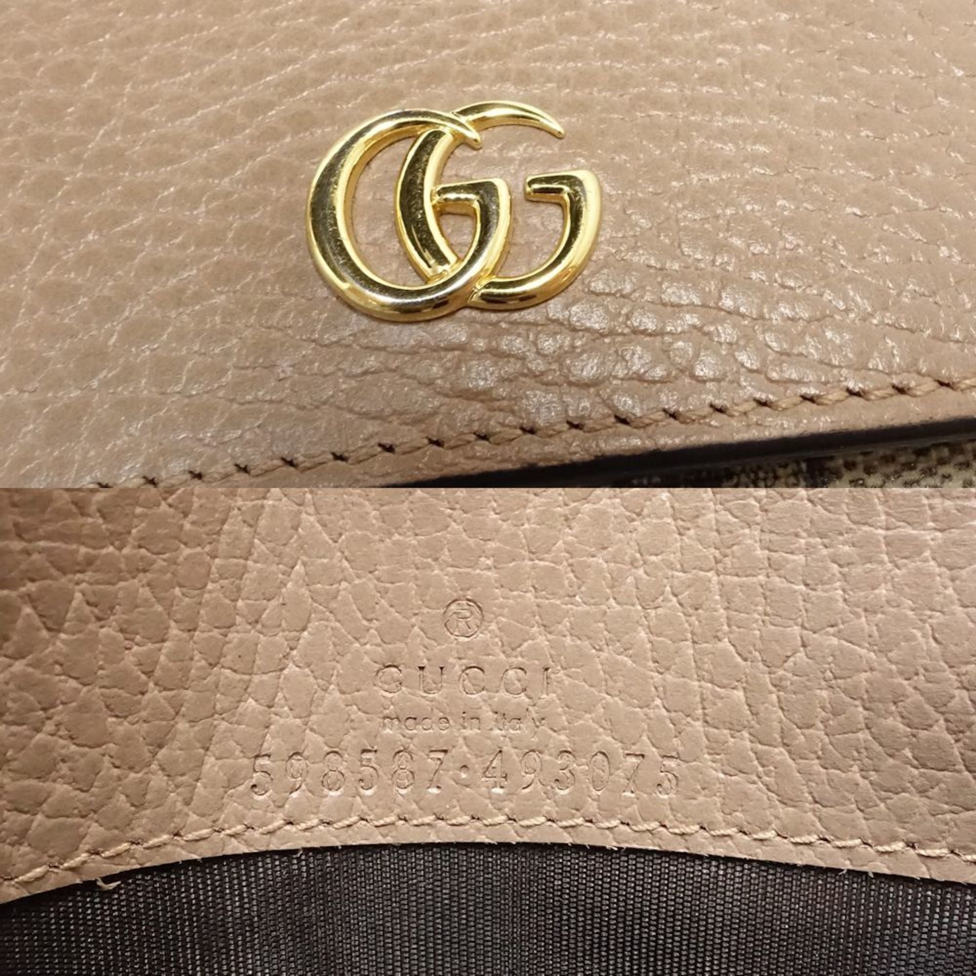 Gucci Beige Pink Beige Canvas Leather Wallet (Bi-Fold) (Pre-Owned)