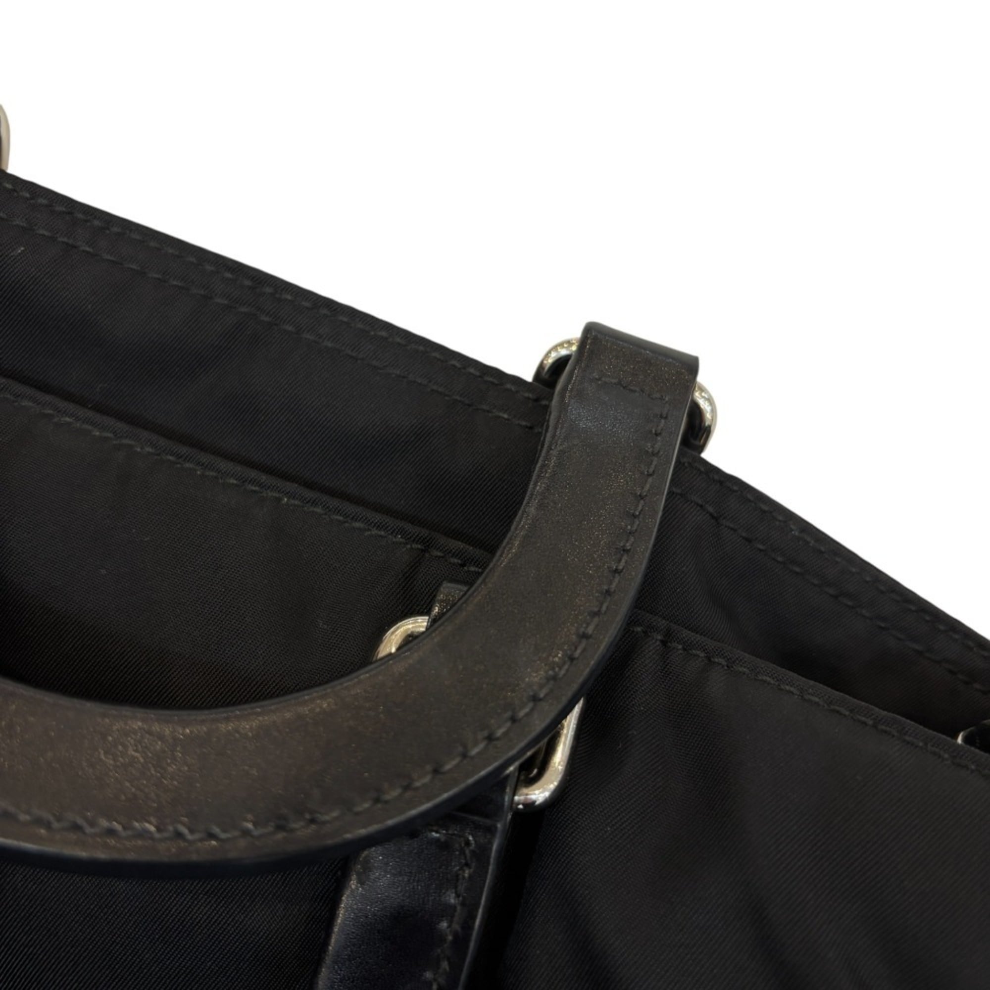 Prada Black Nylon Handbag Shoulder Bag (Pre-Owned)