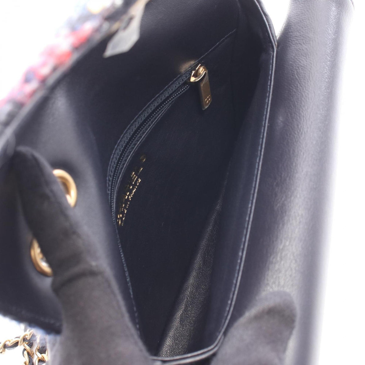 Chanel Multi-Color Navy Fabric Leather Handbag Shoulder Bag (Pre-Owned)