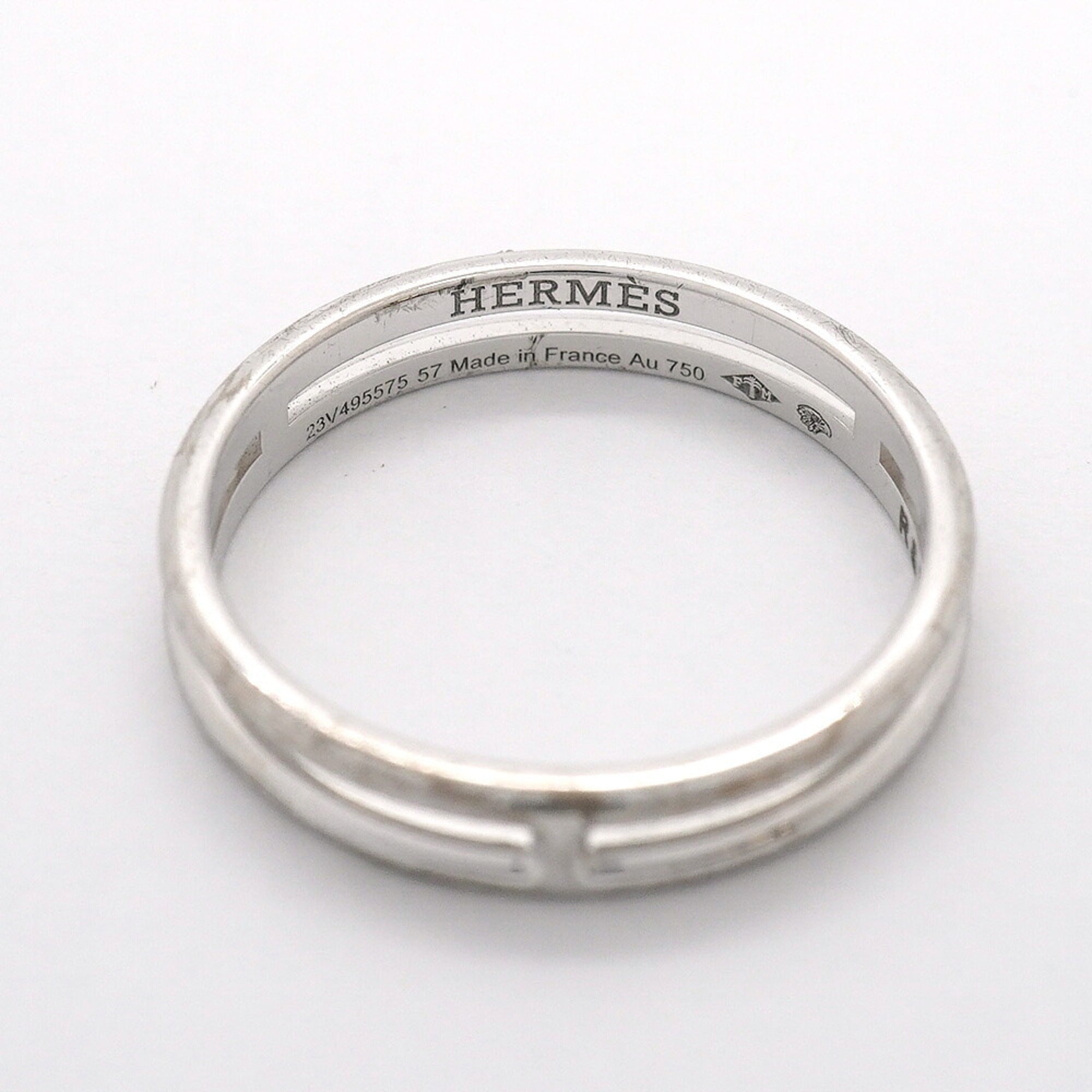 Hermes White Gold (18K) Band Ring (Pre-Owned)