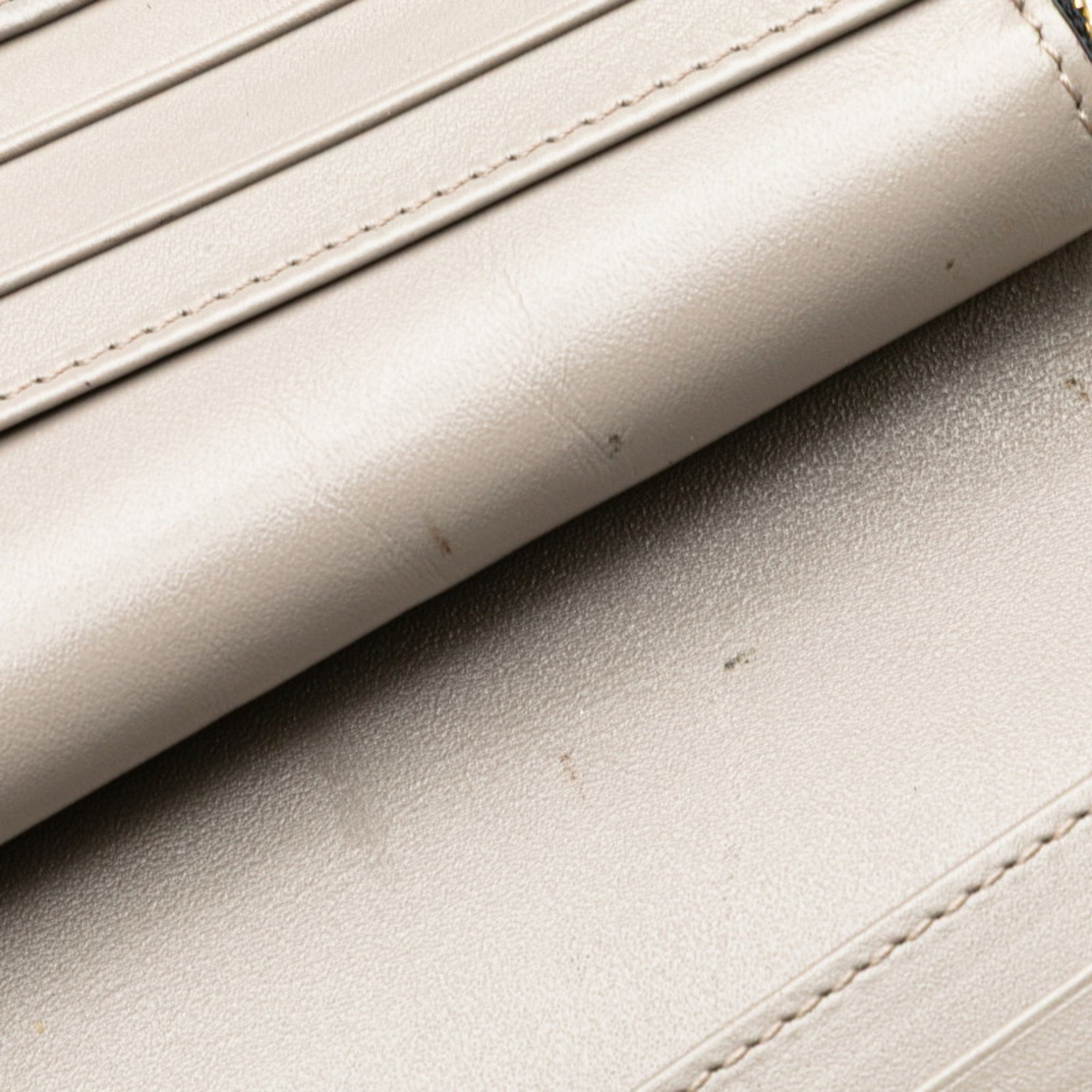 Burberry Gray Leather Long Wallet (Bi-Fold) (Pre-Owned)