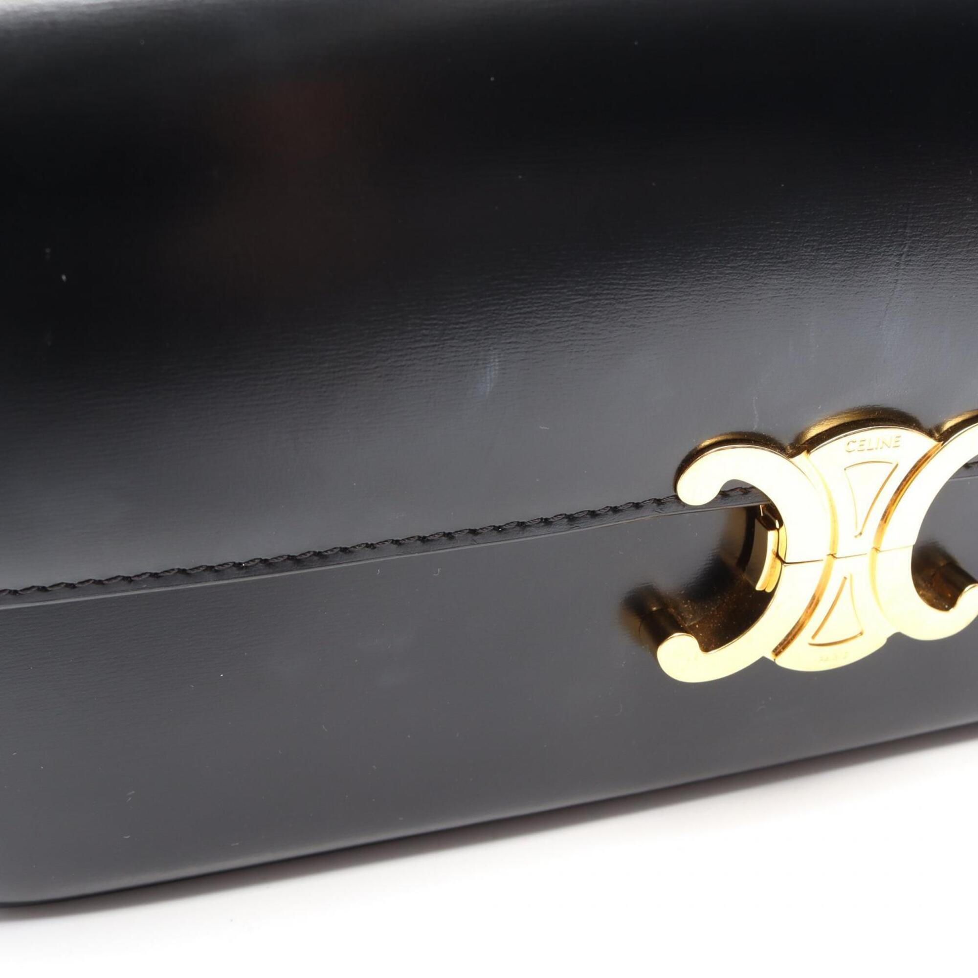 Celine Black Leather Handbag Shoulder Bag (Pre-Owned)