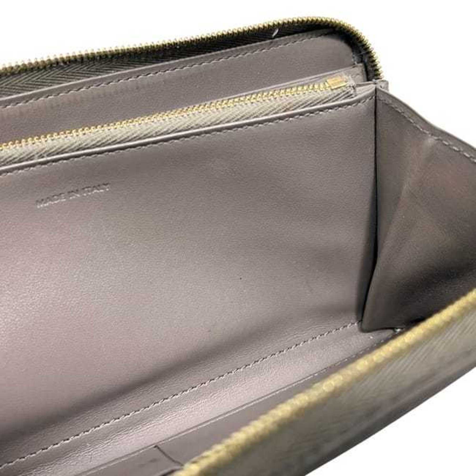 Celine Gray Leather Long Wallet (Bi-Fold) (Pre-Owned)