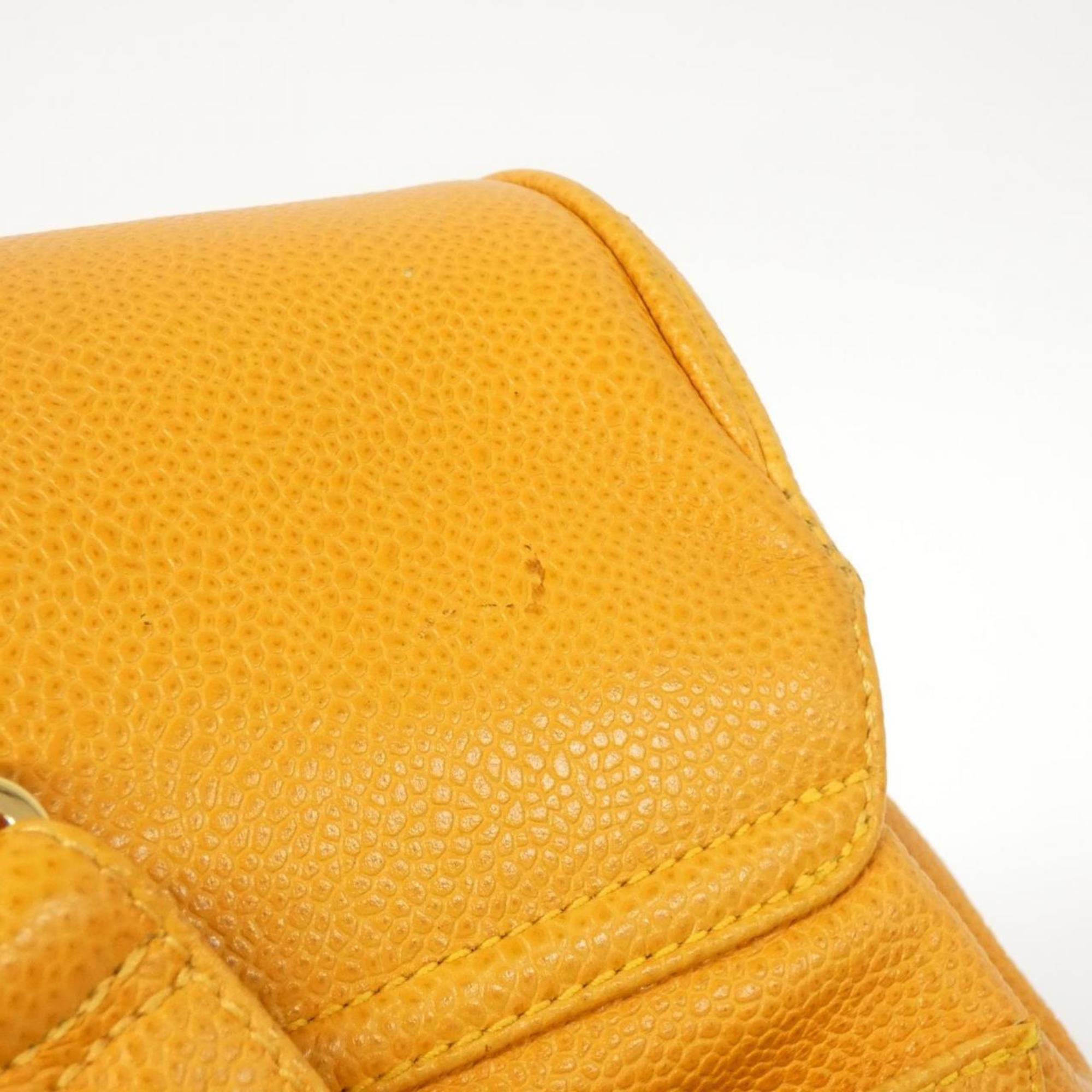 Chanel Orange Caviar Leather Backpack (Pre-Owned)