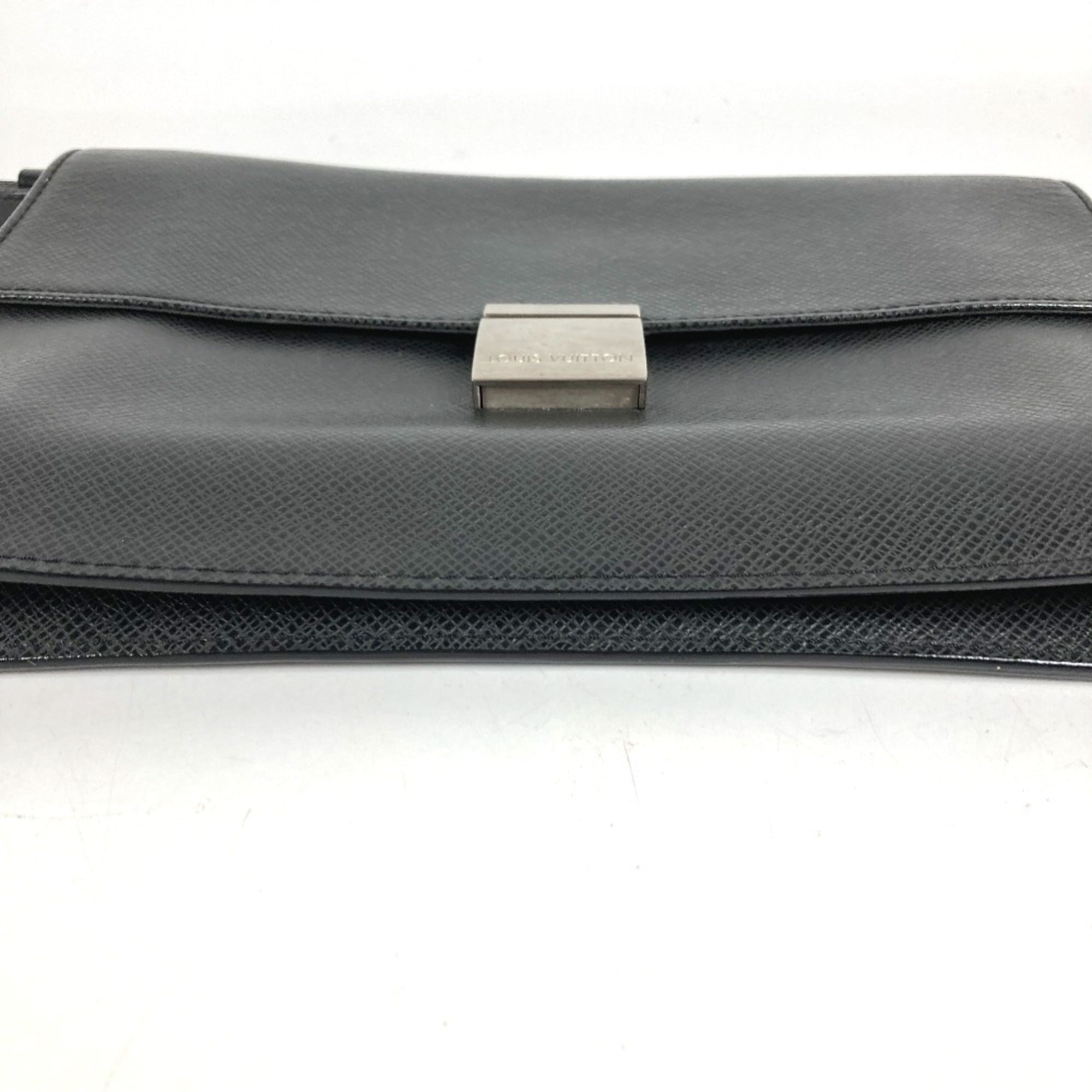 Louis Vuitton Ardoise Black Galle Taiga Leather Clutch Bag Handbag Pouch (Pre-Owned)