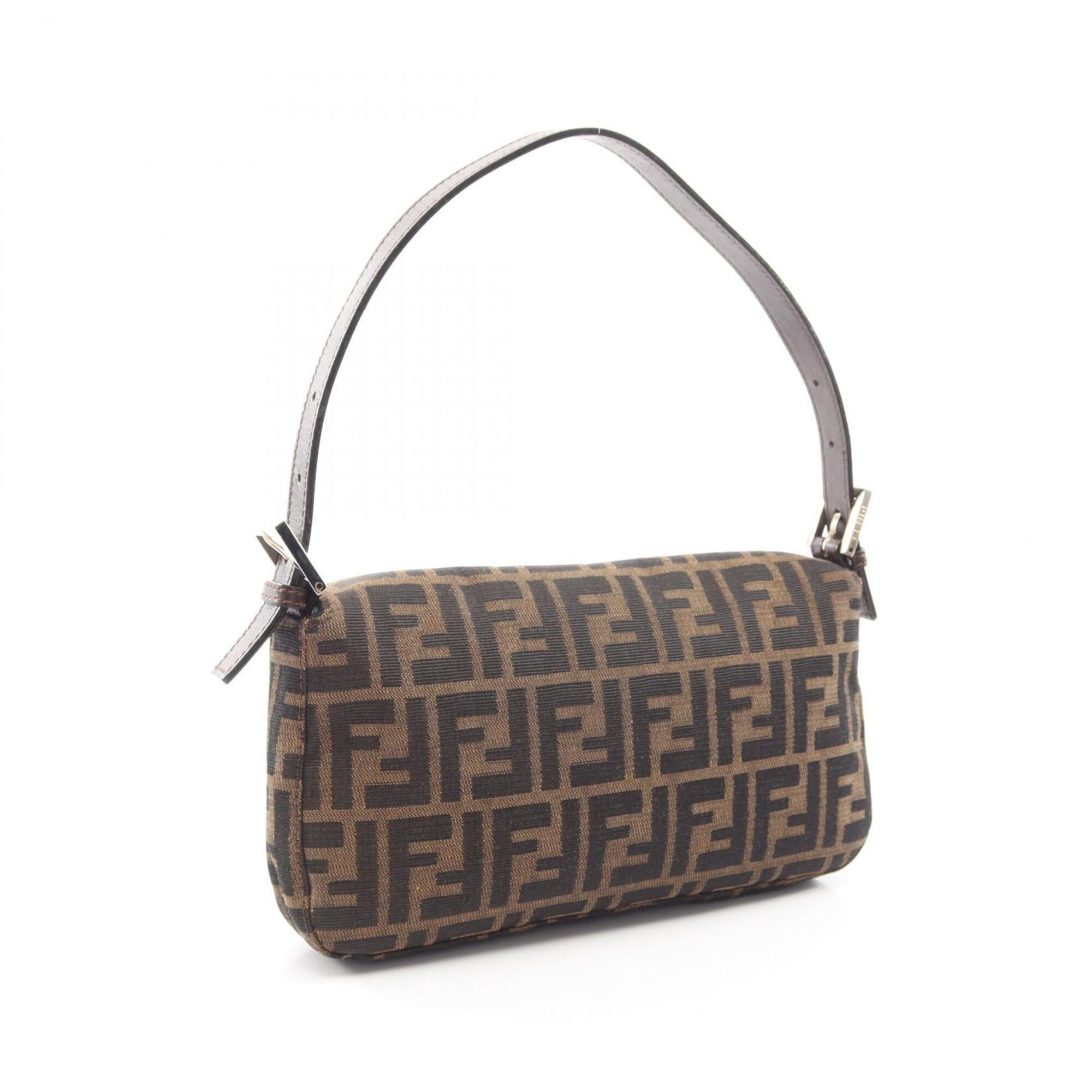 Fendi Brown Canvas Leather Handbag (Pre-Owned)