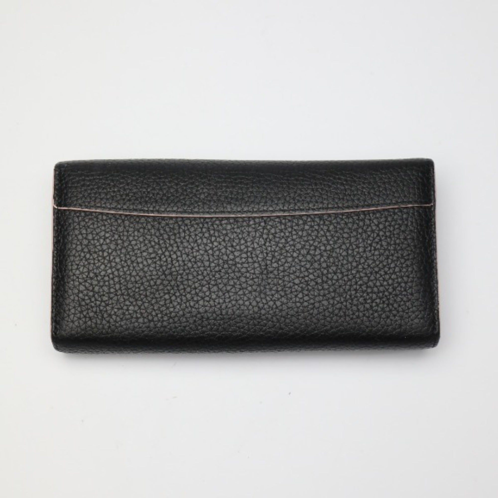 Louis Vuitton Black Leather Long Wallet (Bi-Fold) (Pre-Owned)
