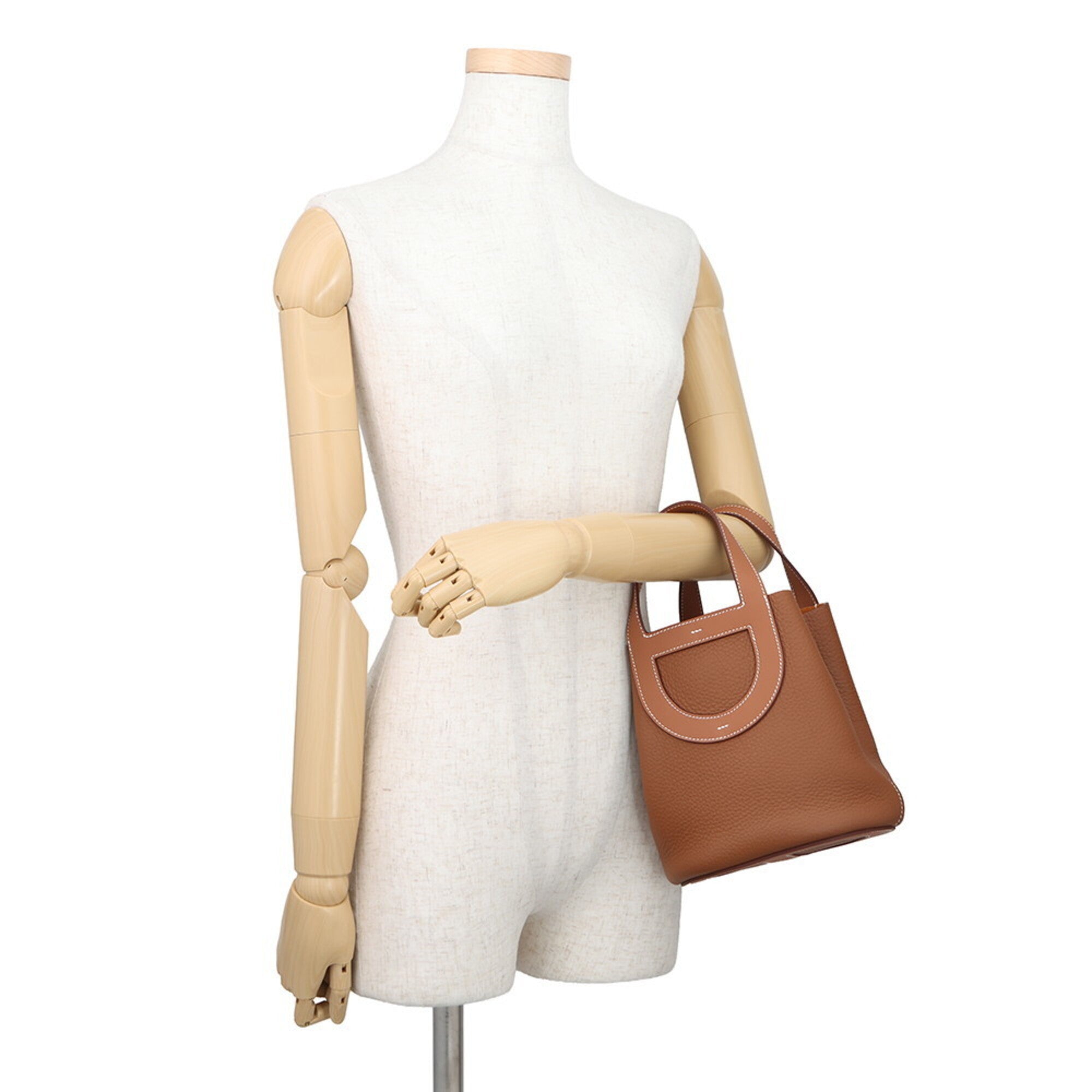 Hermes Gold Taurillon Clemence Leather Tote Bag (Pre-Owned)