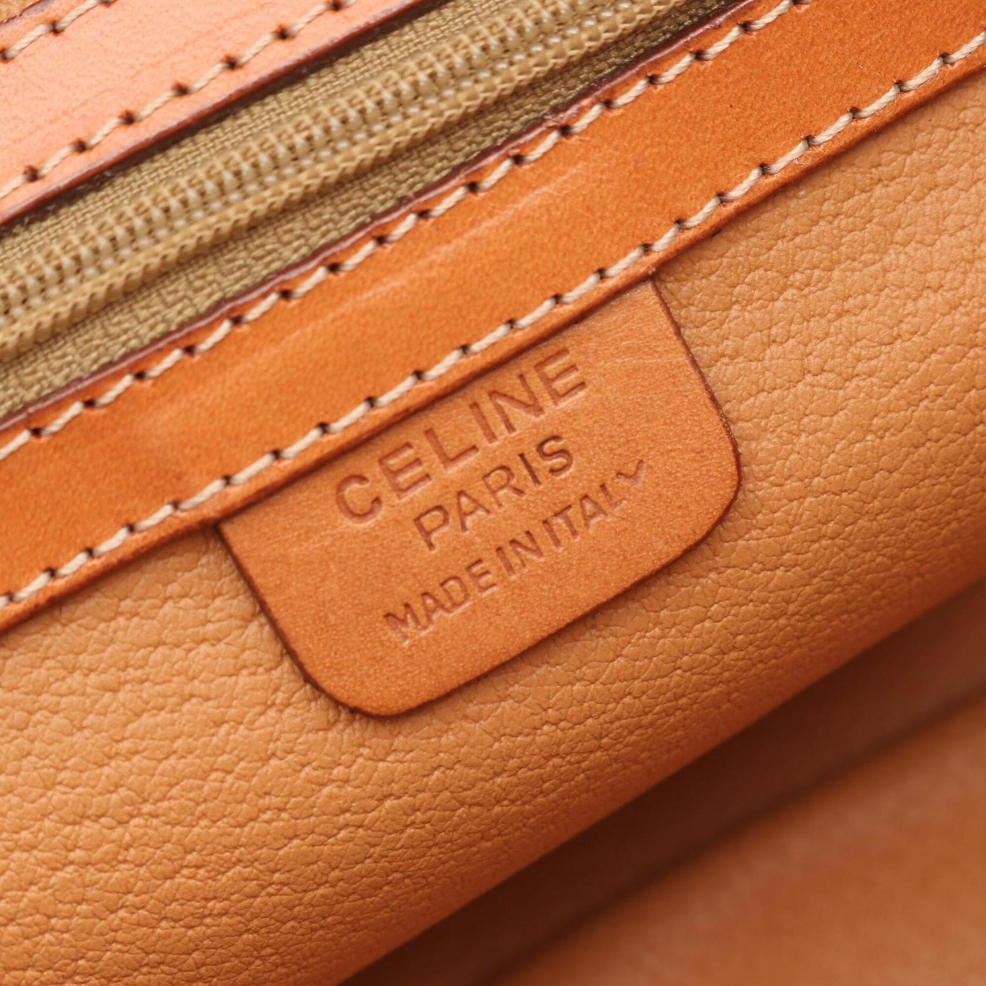 Celine Brown Coated Canvas Leather Handbag (Pre-Owned)