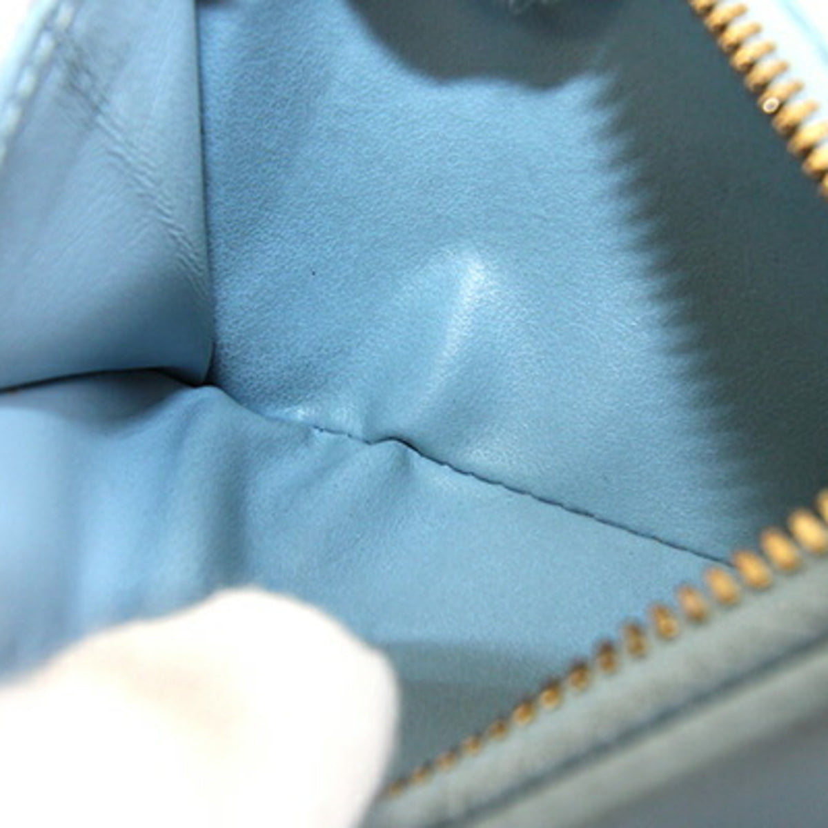 Bottega Veneta Intrecciato Light Blue Leather Canvas Wallet (Bi-Fold) (Pre-Owned)