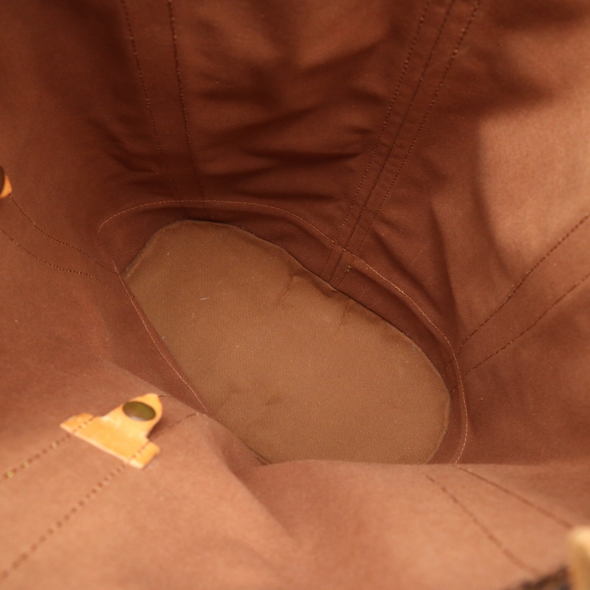 Louis Vuitton Beige Brown Coated Canvas Leather Pouch Shoulder Bag (Pre-Owned)