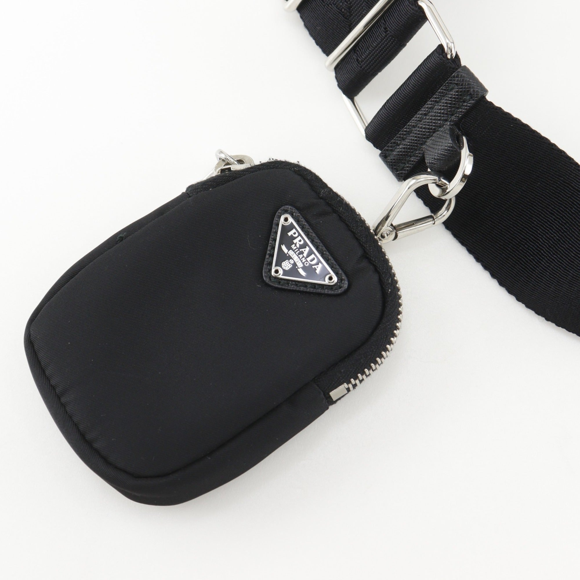 Prada Saffiano Black Nero Nylon Saffiano Shoulder Bag (Pre-Owned)