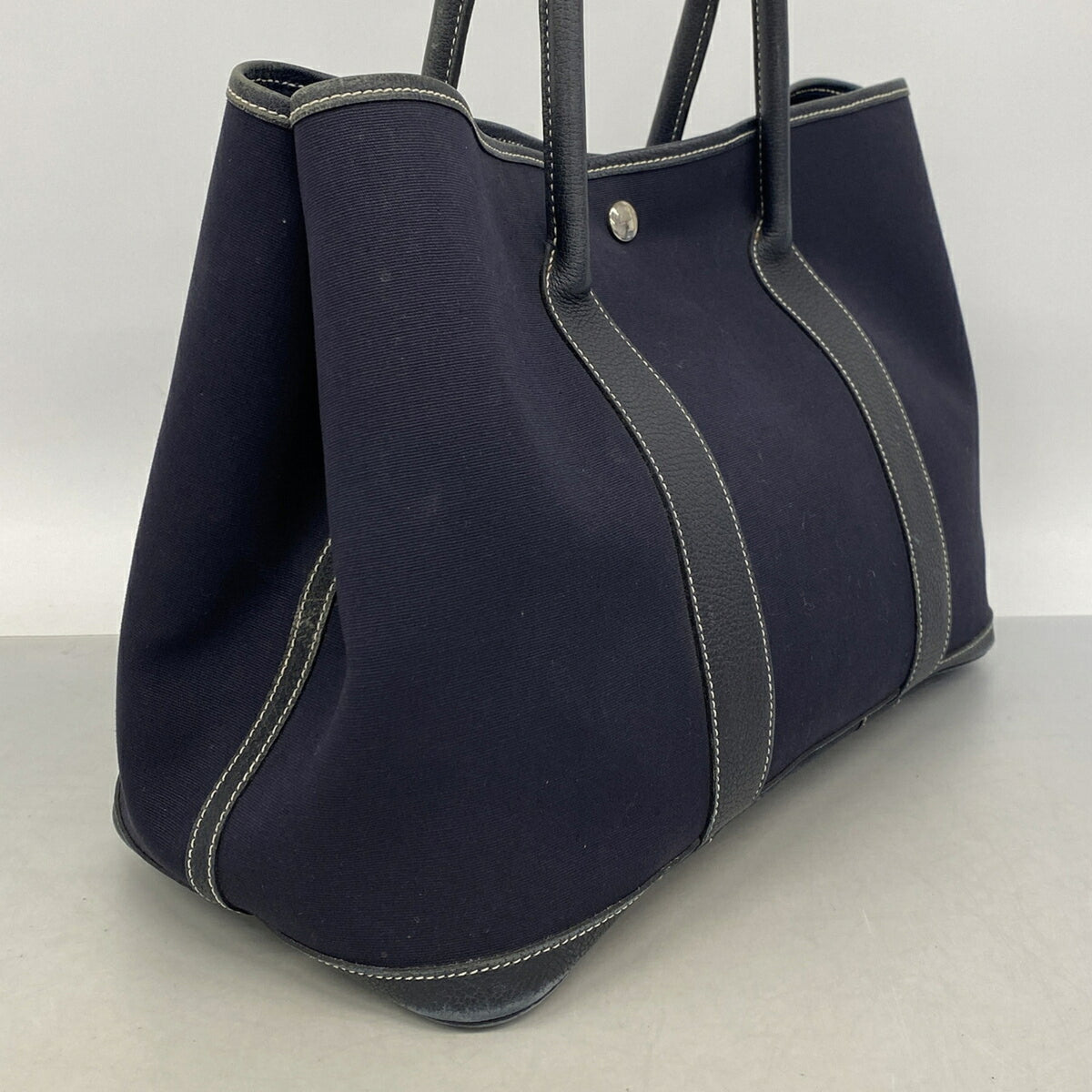 Hermes Navy Toile Officier Tote Bag (Pre-Owned)