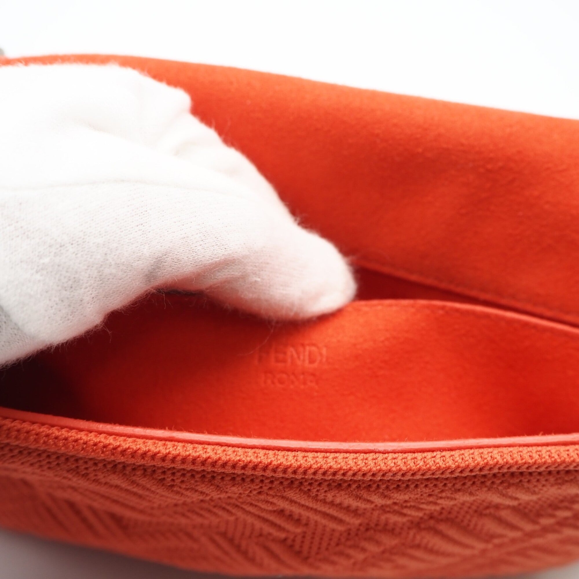 Fendi Orange Canvas Shoulder Bag (Pre-Owned)