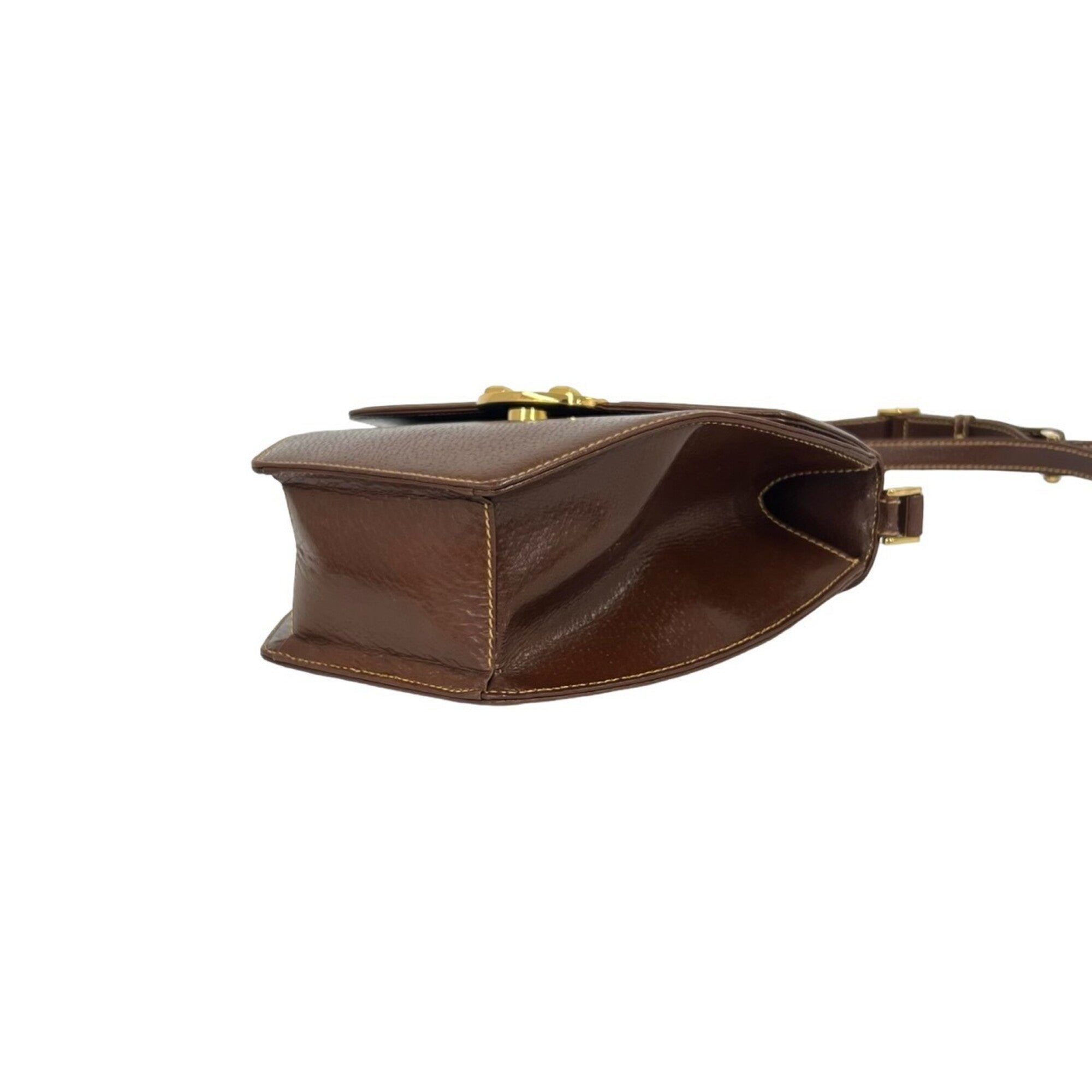 Gucci Brown Leather Pochette Shoulder Bag (Pre-Owned)