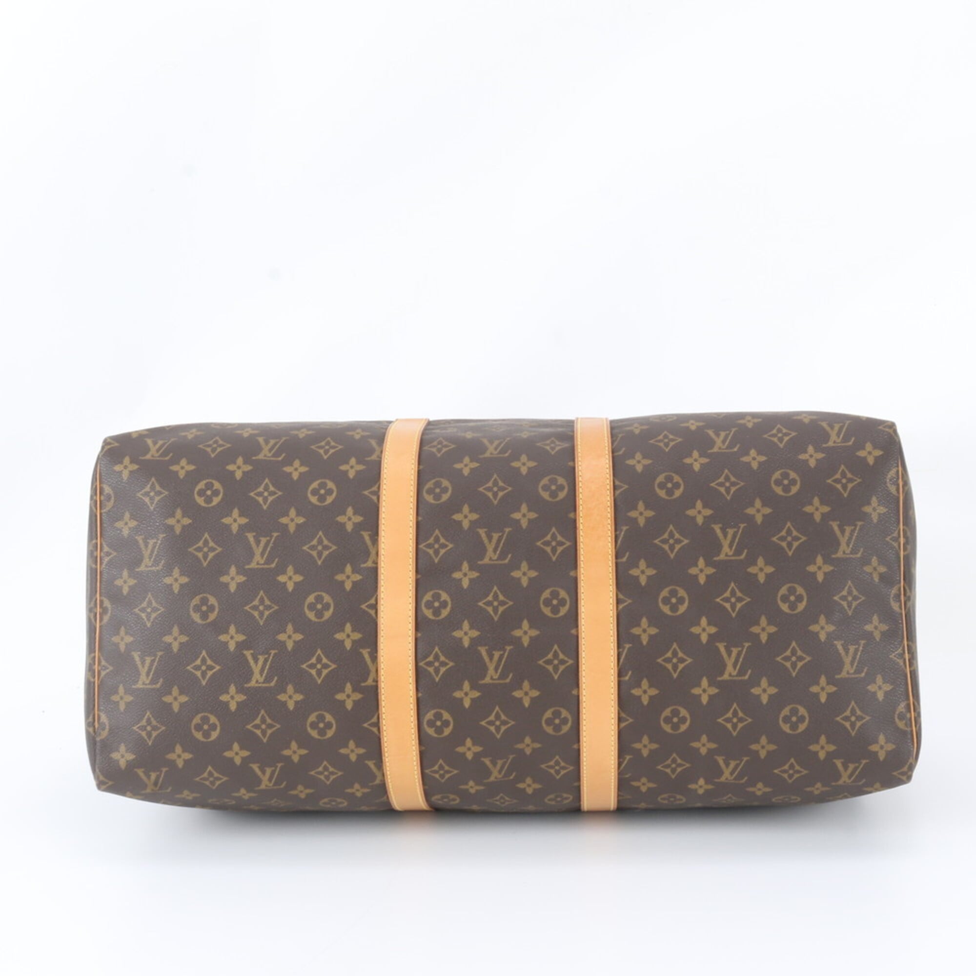 Louis Vuitton Brown Leather Coated Canvas Boston Bag Tote Bag (Pre-Owned)