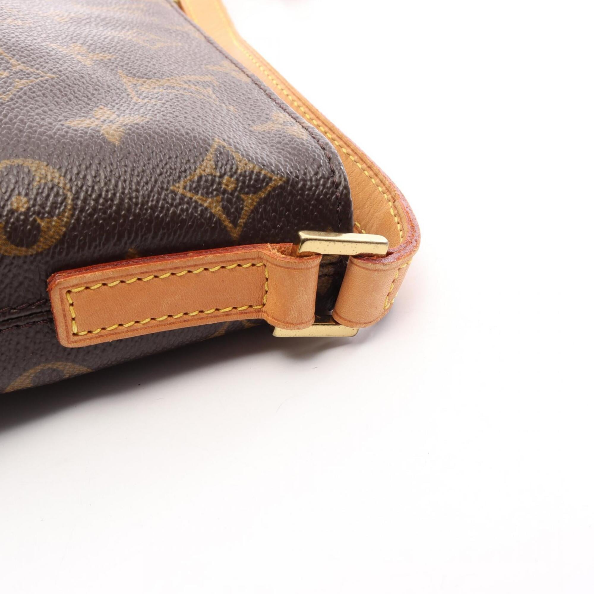Louis Vuitton Brown Coated Canvas Leather Handbag Shoulder Bag (Pre-Owned)