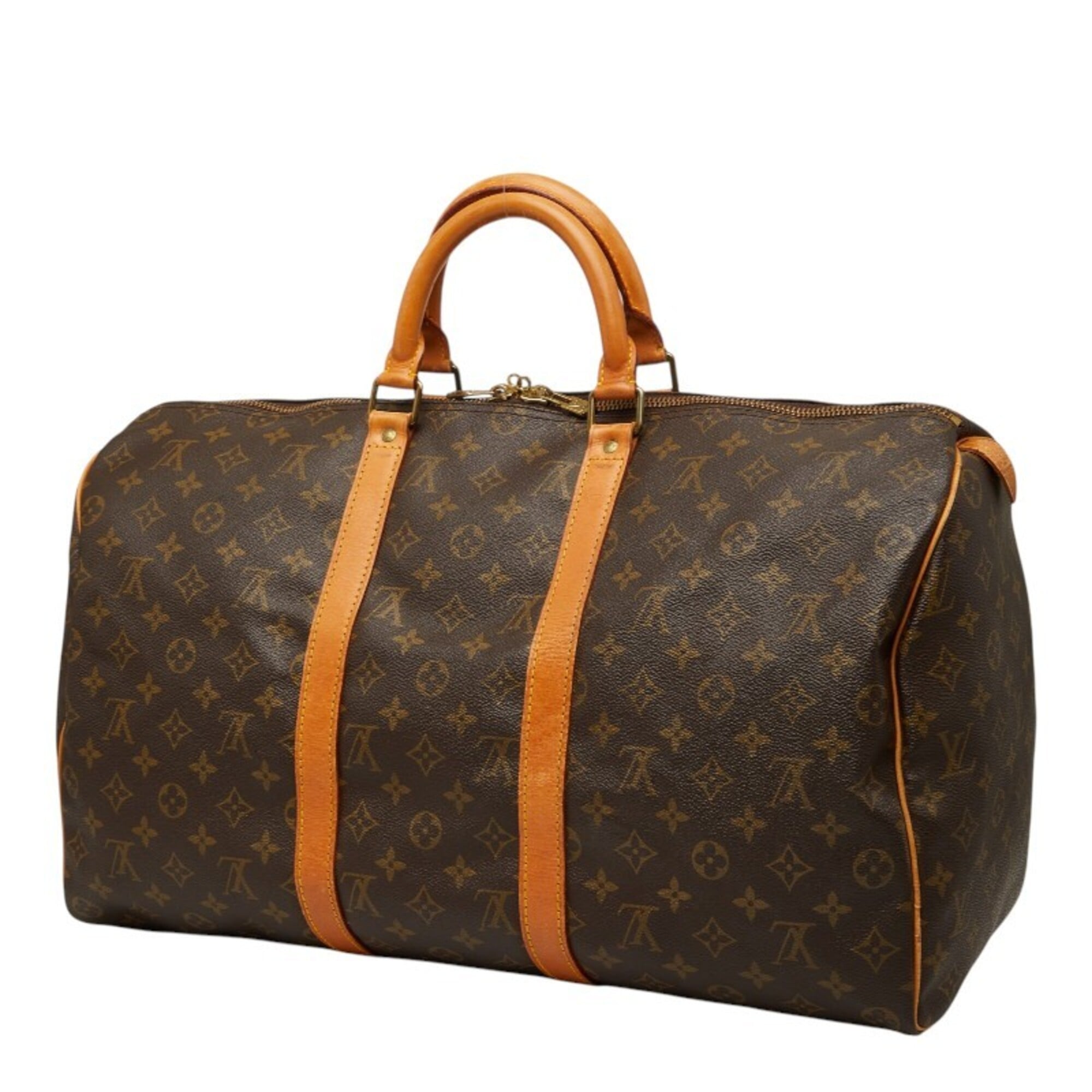 Louis Vuitton Brown Pvc Leather Boston Bag (Pre-Owned)
