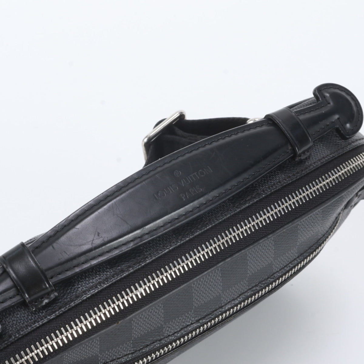 Louis Vuitton Black Leather Coated Canvas Pouch Sling Bag (Pre-Owned)