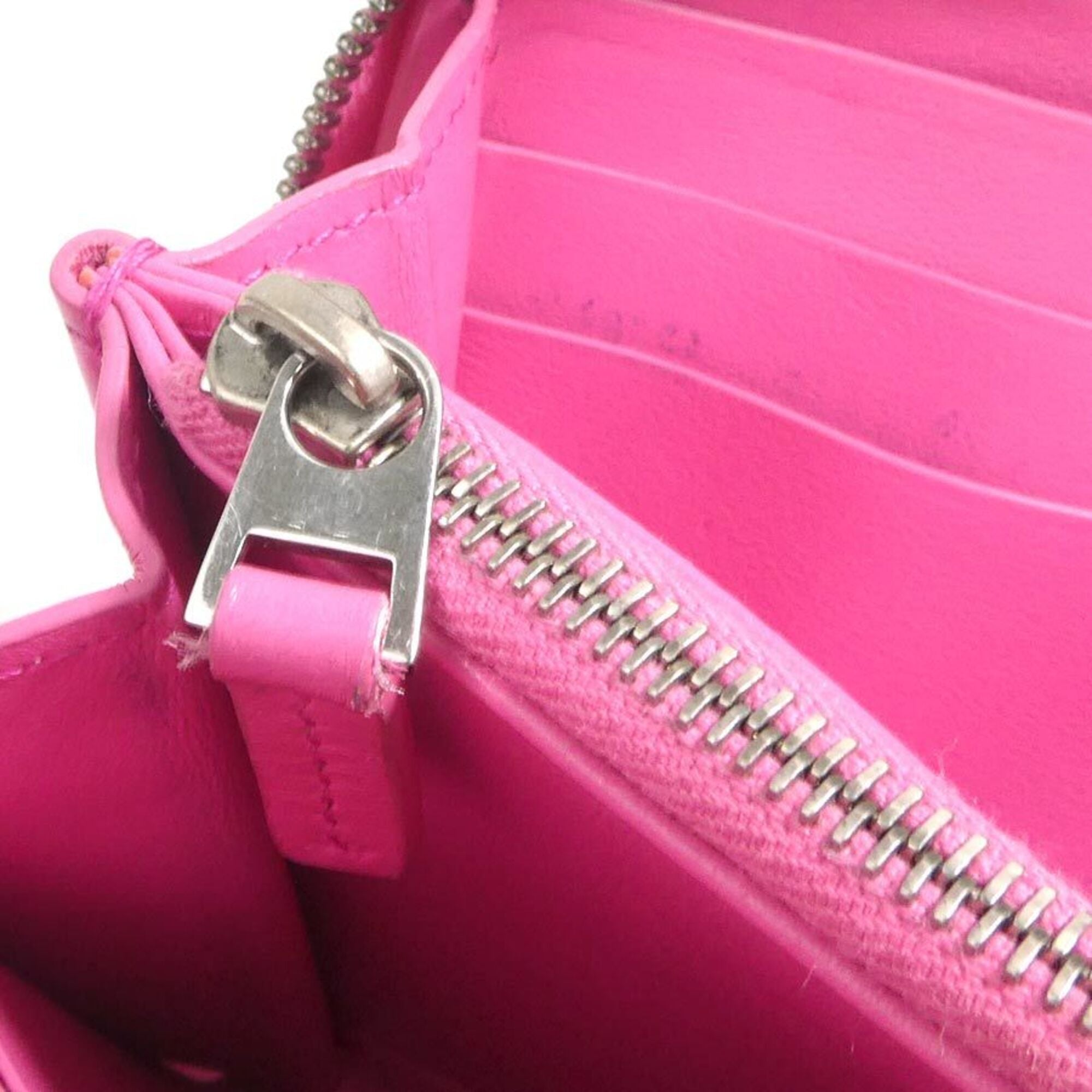 Bottega Veneta Pink Leather Long Wallet (Bi-Fold) (Pre-Owned)