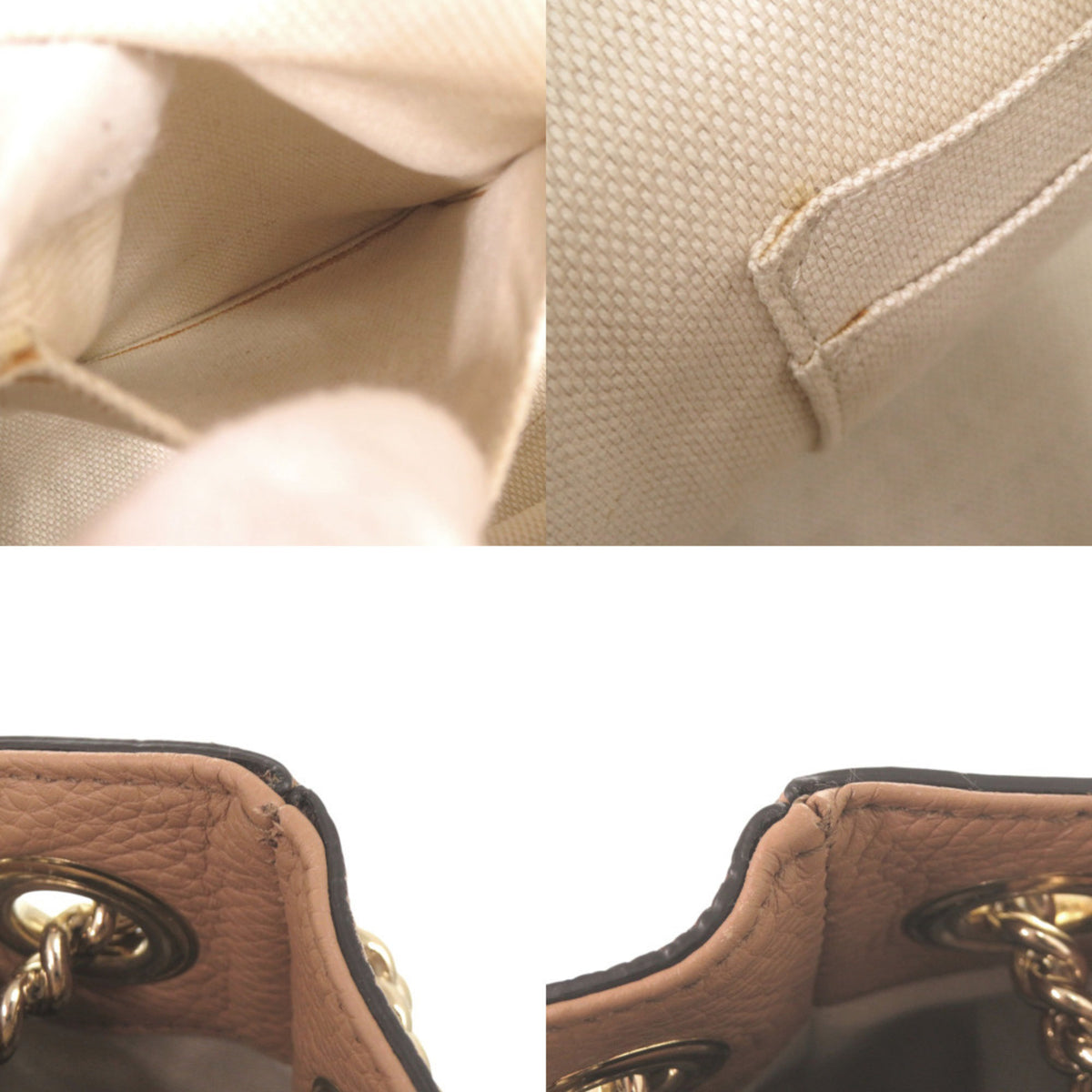 Gucci Beige Leather Shoulder Bag Tote Bag (Pre-Owned)