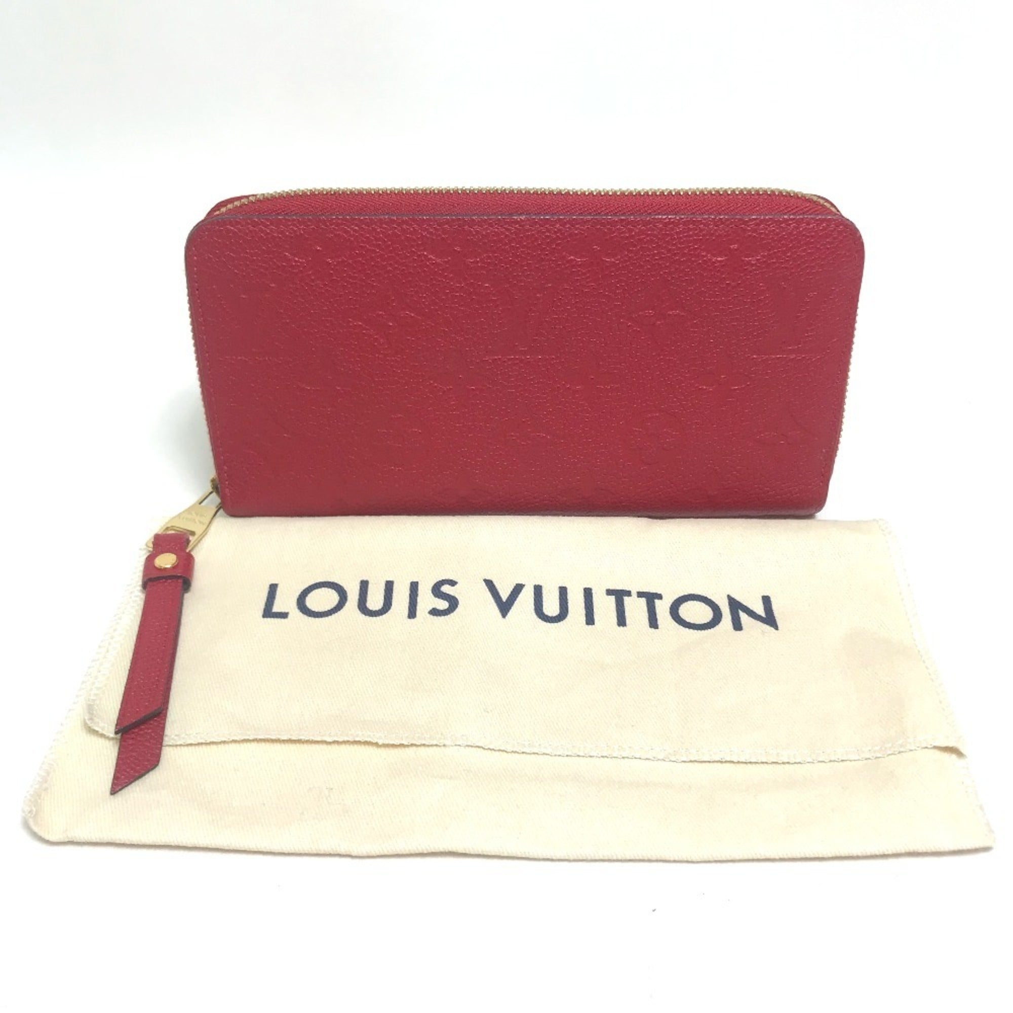 Louis Vuitton Monogram Empreinte Cherry Red Color Monogram Empreinte Long Wallet (Bi-Fold) (Pre-Owned)