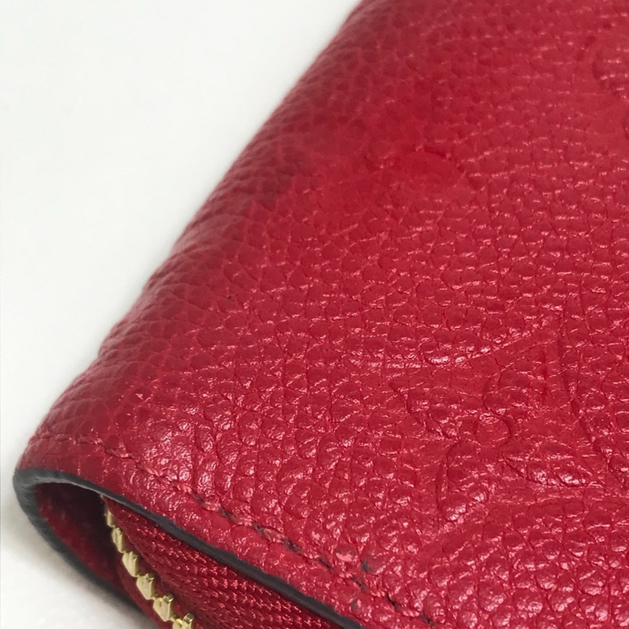 Louis Vuitton Monogram Empreinte Cherry Red Color Monogram Empreinte Long Wallet (Bi-Fold) (Pre-Owned)