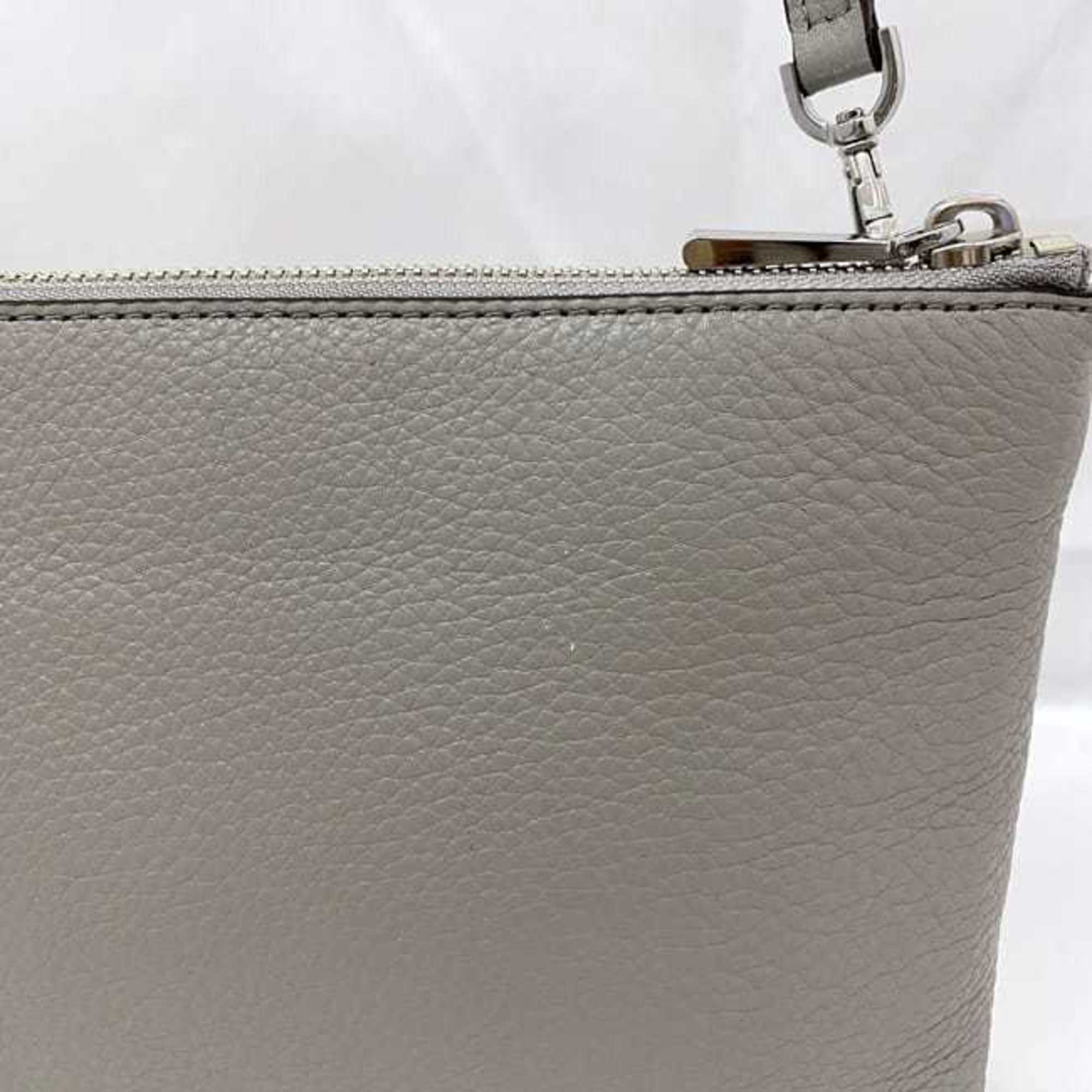 Michael Kors Gray Leather Shoulder Bag (Pre-Owned)