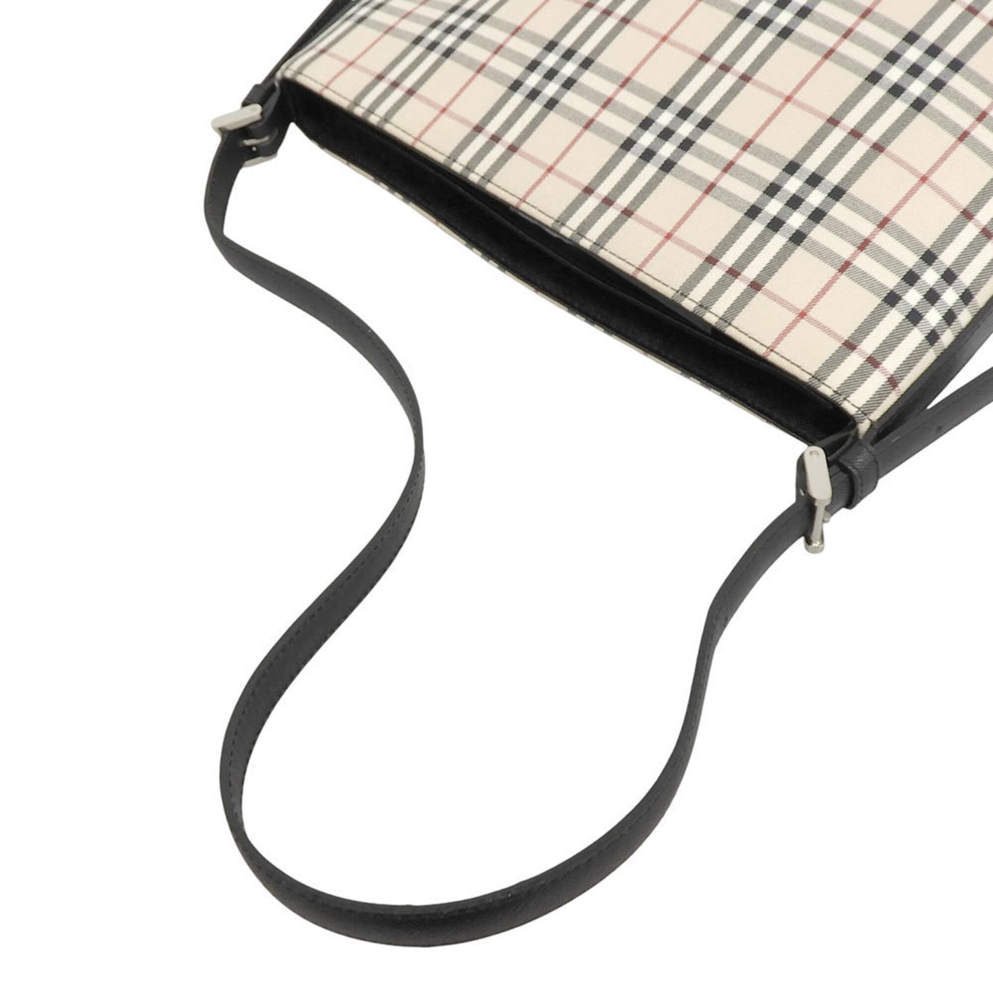 Burberry Beige Black Fabric Shoulder Bag (Pre-Owned)