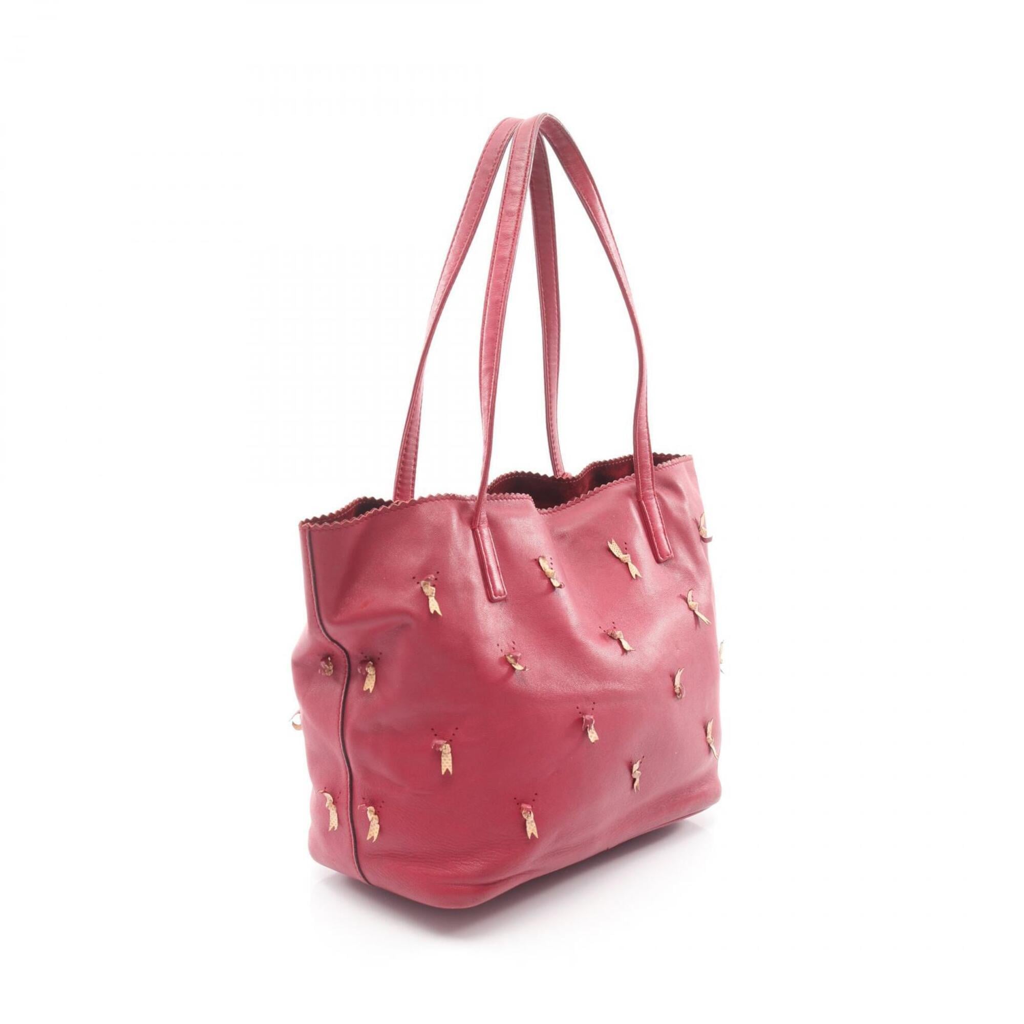 Loewe Bordeaux Pink Leather Handbag Tote Bag (Pre-Owned)