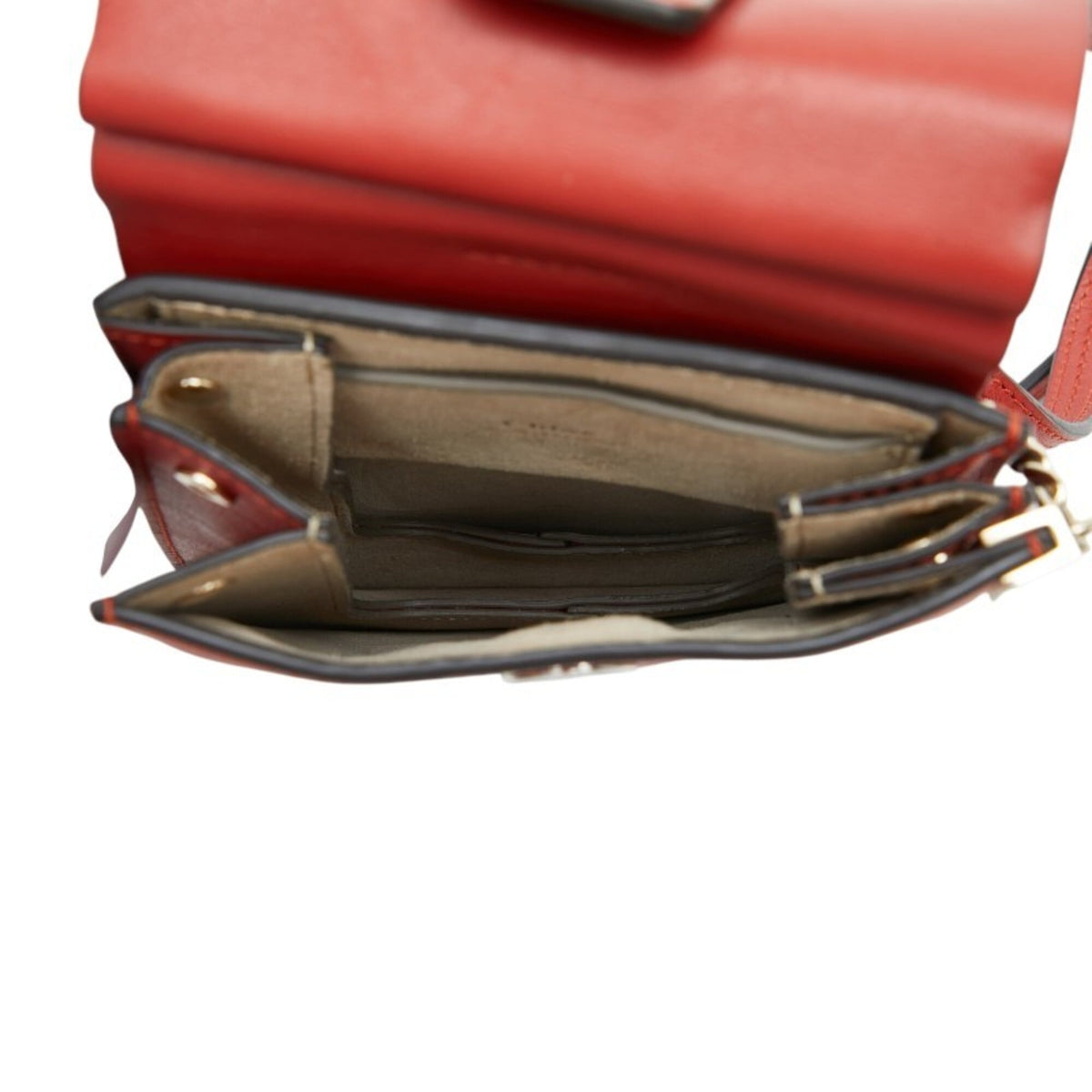 Chloé Red Color Leather Suede Shoulder Bag (Pre-Owned)