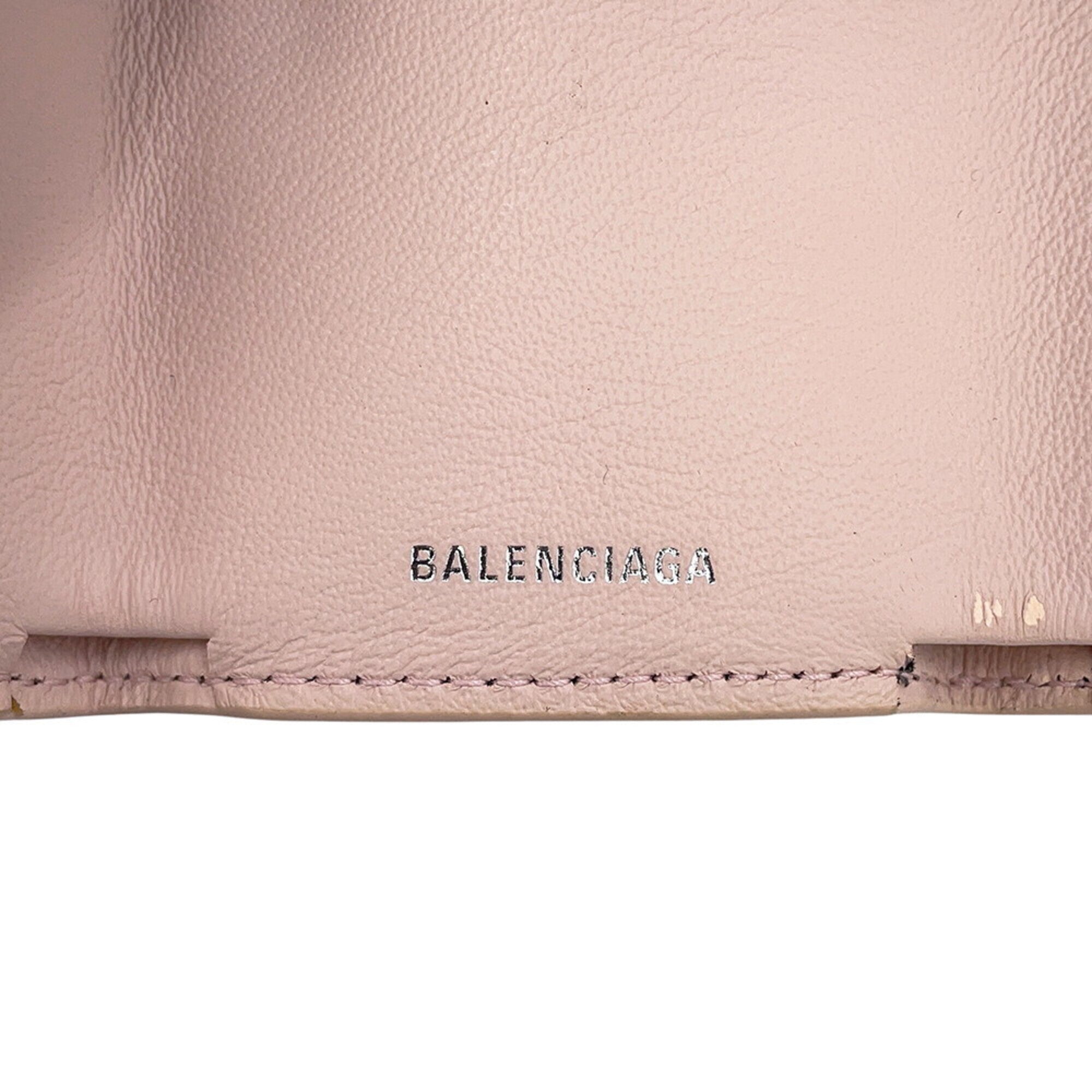 Balenciaga Pink Leather Wallet (Tri-Fold) (Pre-Owned)