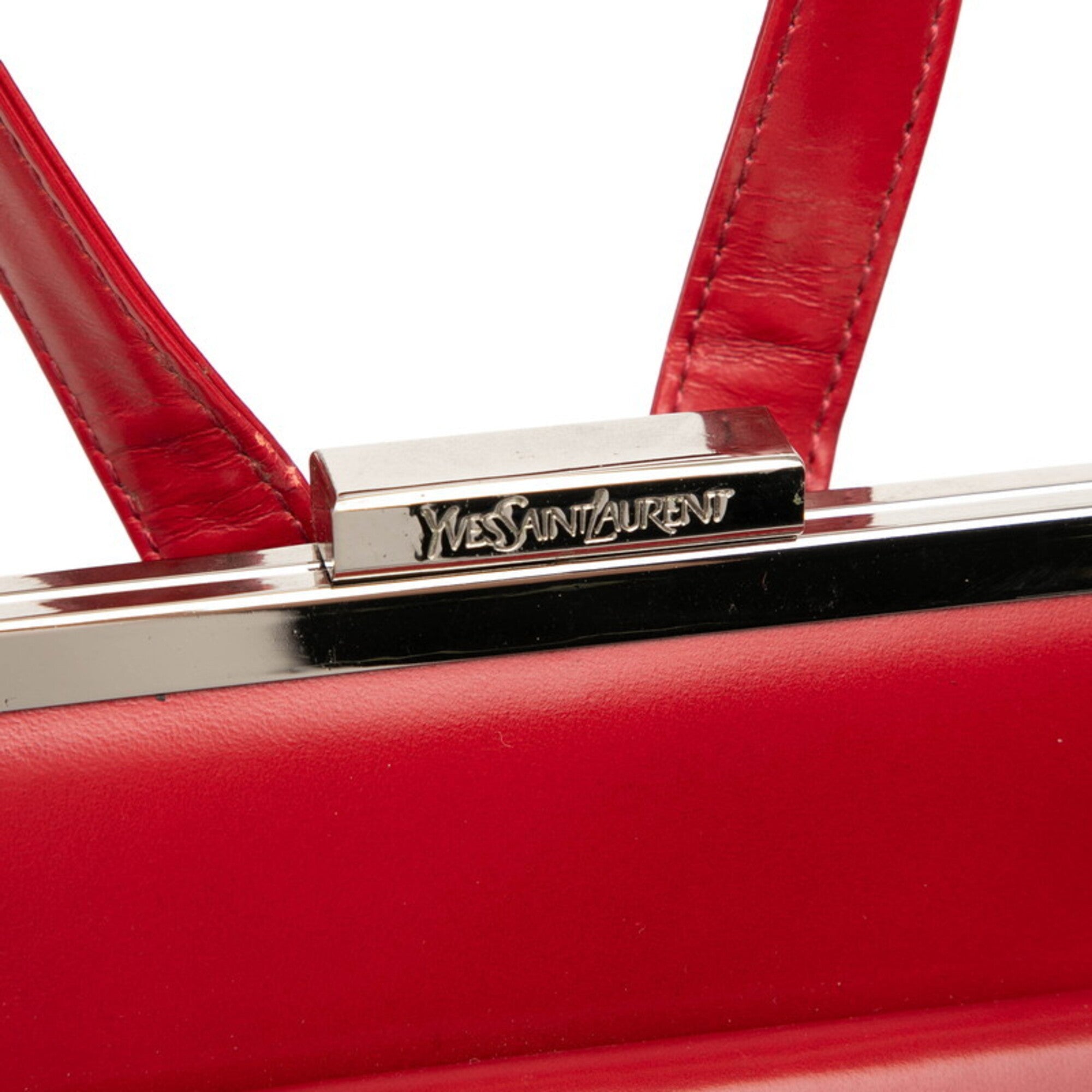 Saint Laurent Red Color Leather Backpack (Pre-Owned)