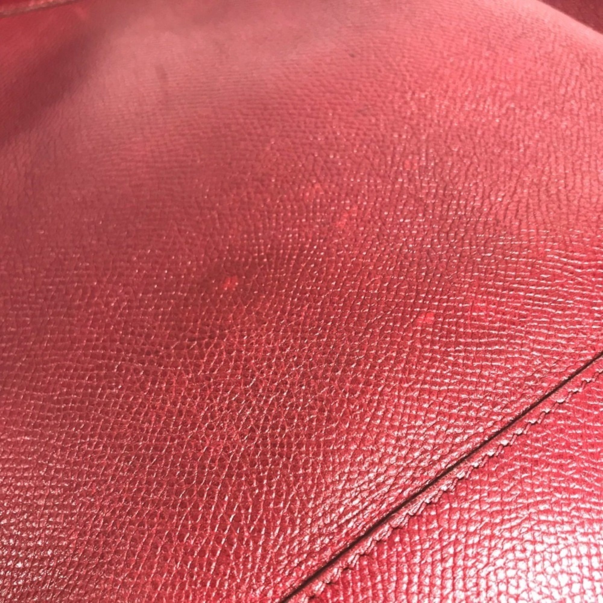 Hermes Red Color Courchevel Leather Shoulder Bag (Pre-Owned)