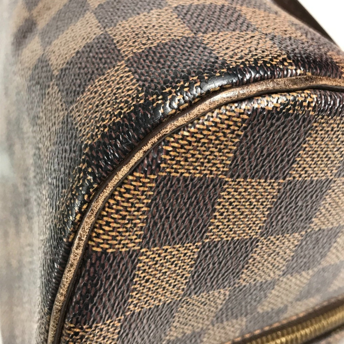 Louis Vuitton Brown Ebene Damier Canvas Boston Bag Handbag Tote Bag (Pre-Owned)