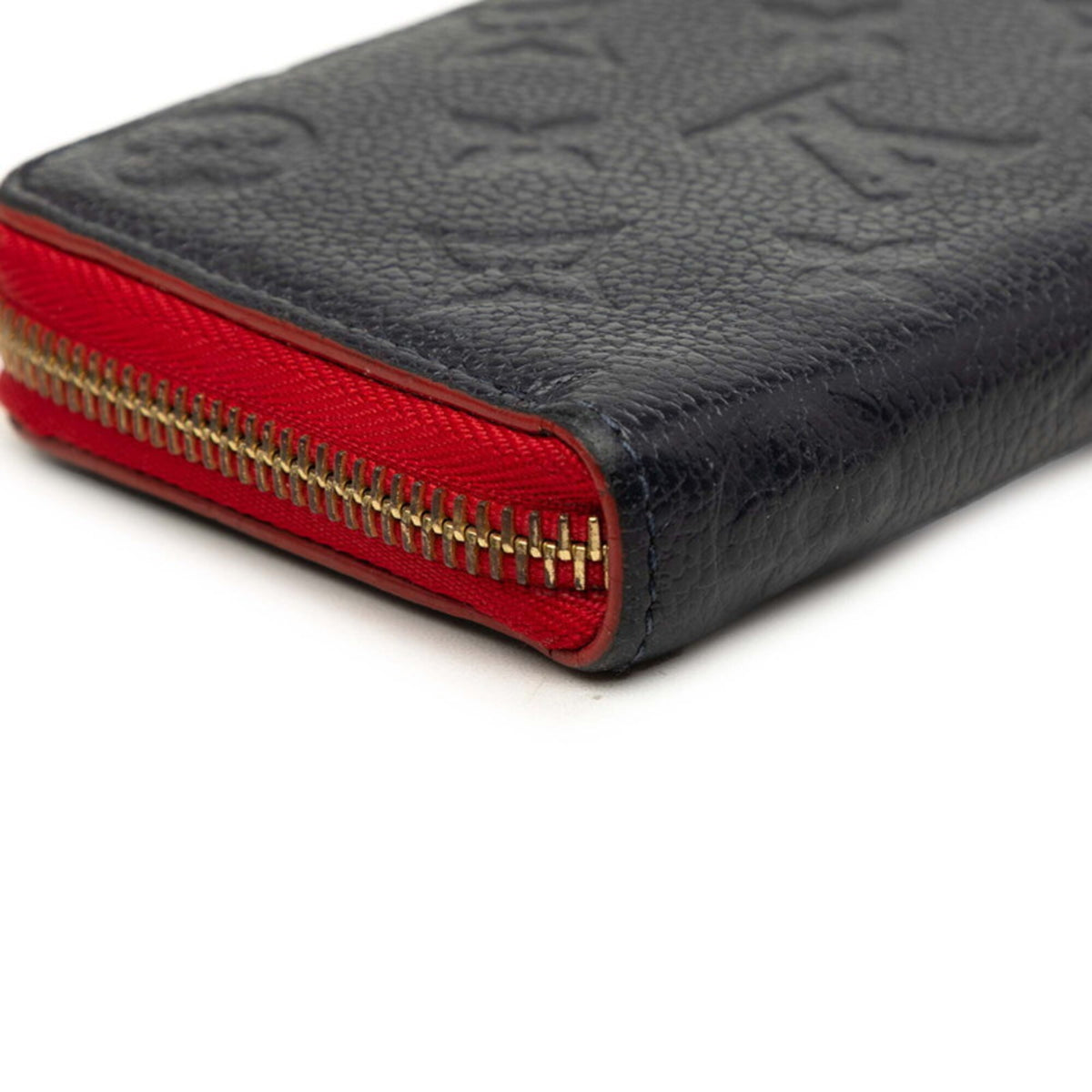 Louis Vuitton Navy Red Color Leather Long Wallet (Bi-Fold) (Pre-Owned)
