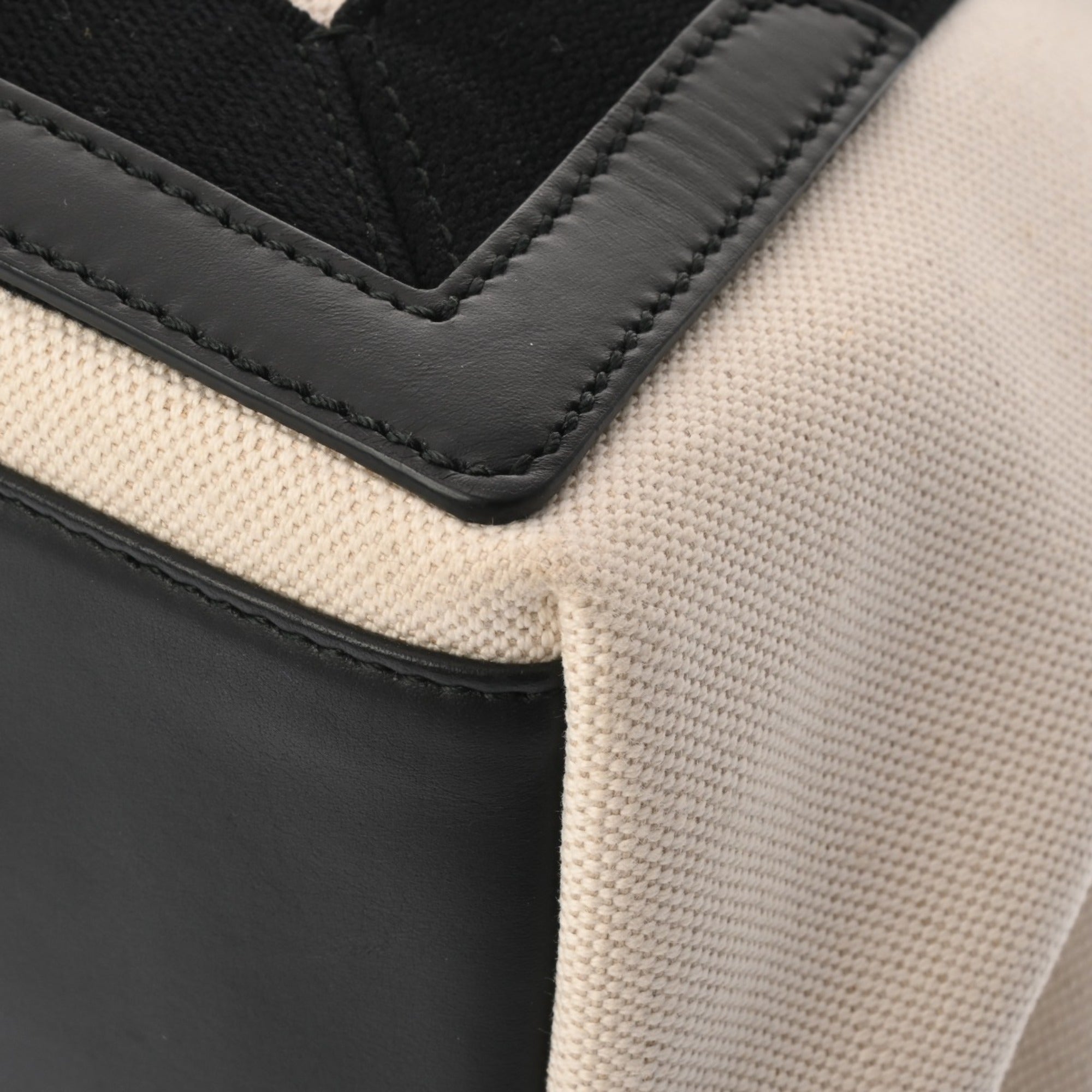 Balenciaga Black White Canvas Leather Handbag Pouch (Pre-Owned)